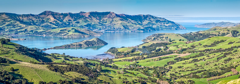 Akaroa Harbour from Summit Rd - Banks Peninsula