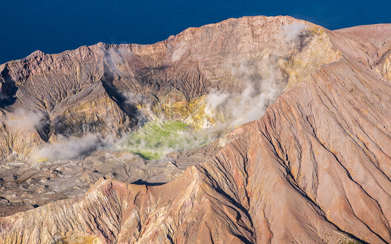 Aerial view of Crater Lake - Whakaari (White Island) - Bay of Plenty