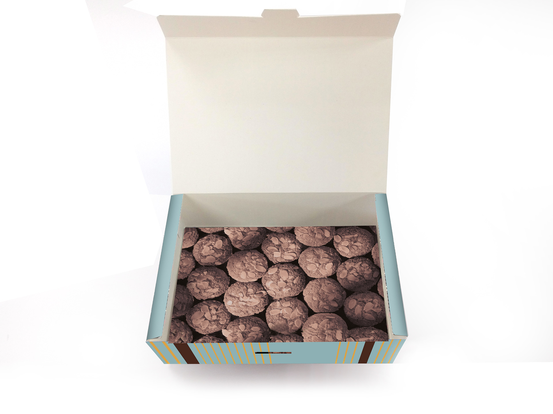Interior de caja para productos de repostería.