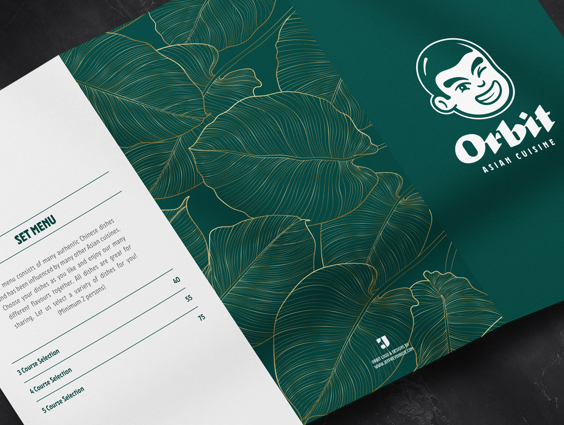 Restaurant Orbit Amsterdam Menu Design by Jeffrey Dirkse