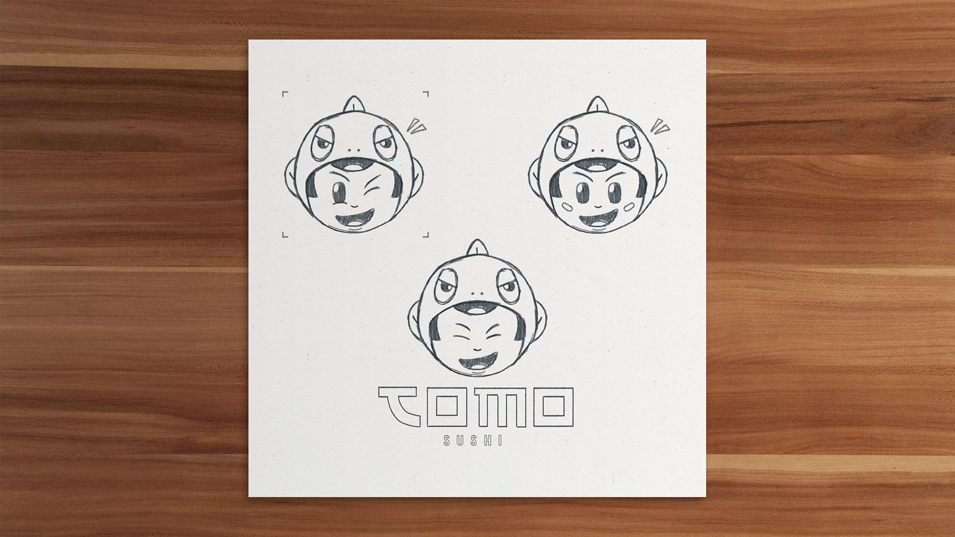 Tomo Sushi Amsterdam Logo Sketch by Jeffrey Dirkse