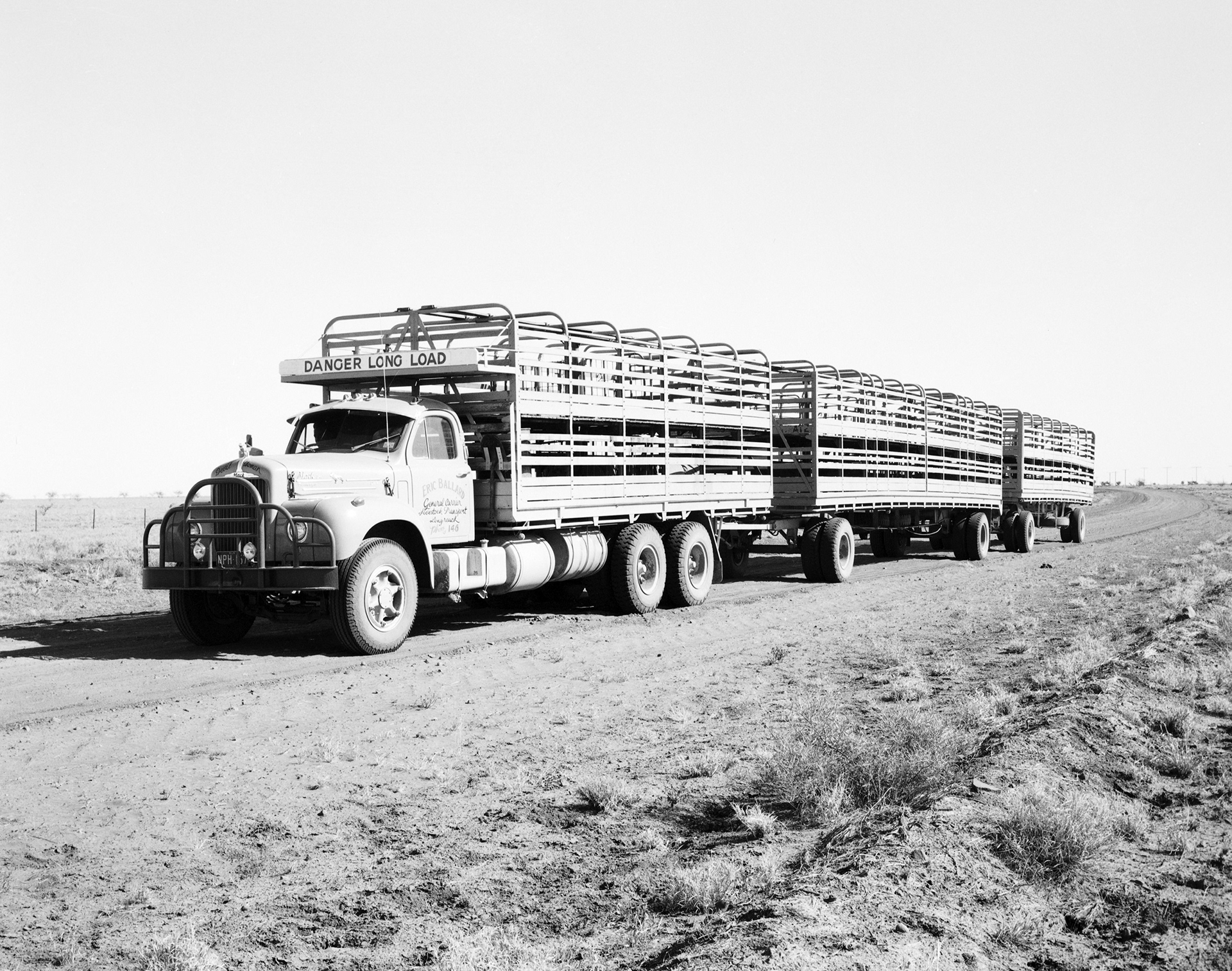 Beef Train, Beef train on Landsborough Highway between Longreach and Winton dirt road