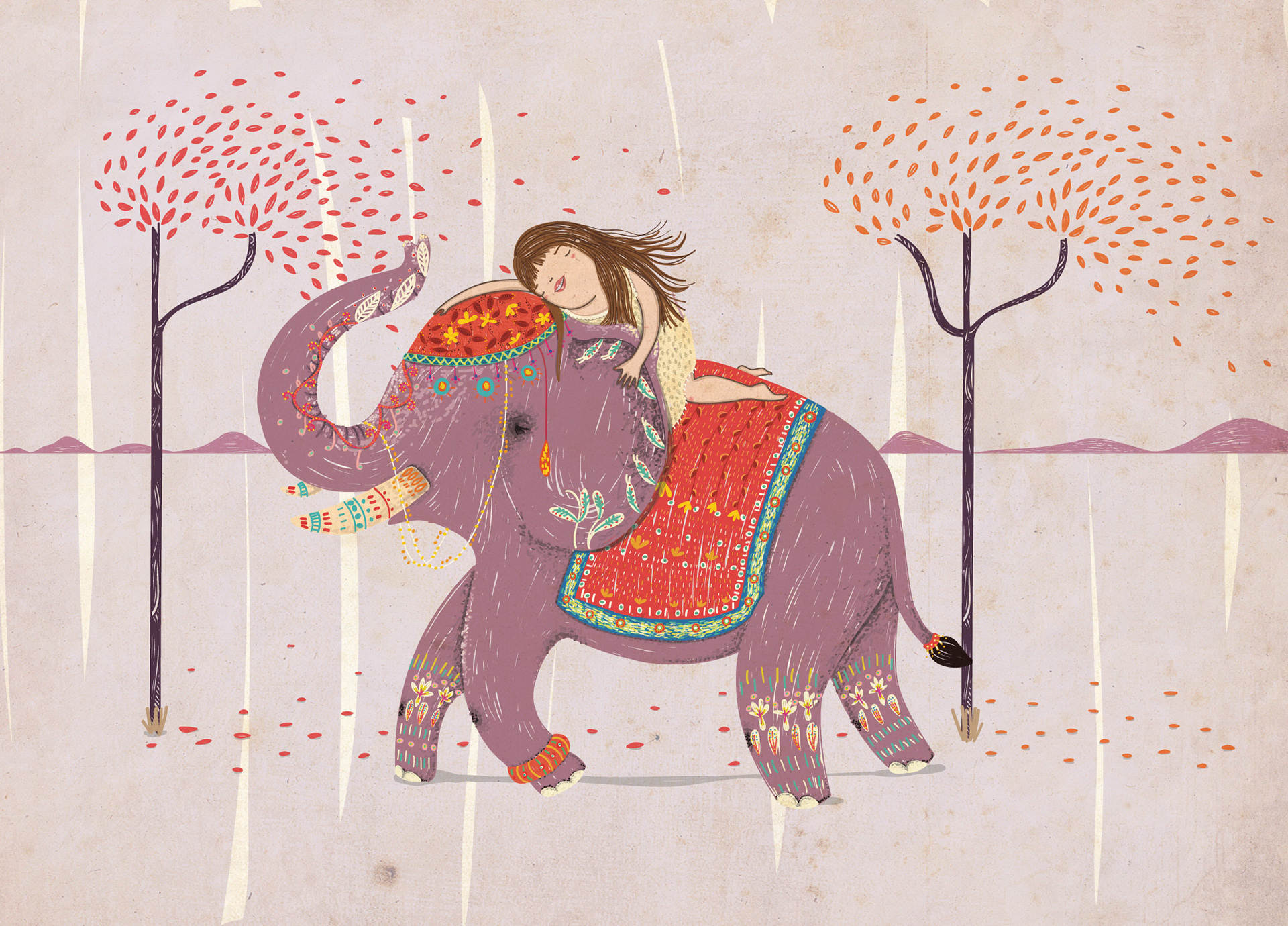 Девочка и слон иллюстрации