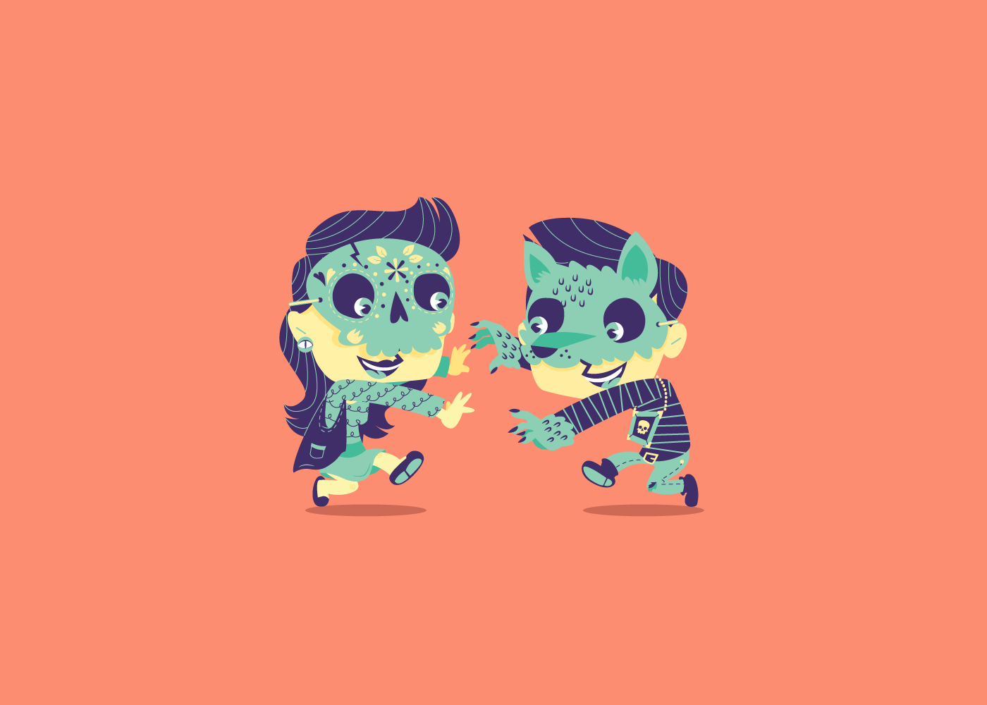dia de los muertos halloween illustration