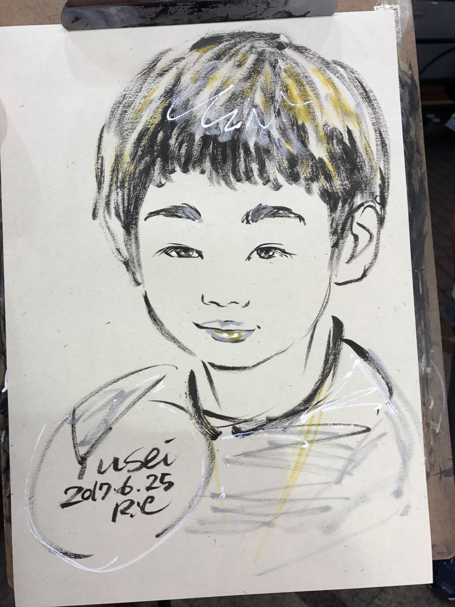 似顔絵日本一 オンライン絵画デッサン教室kotorie 講師 吉高里音 Works 似顔絵3分速書き