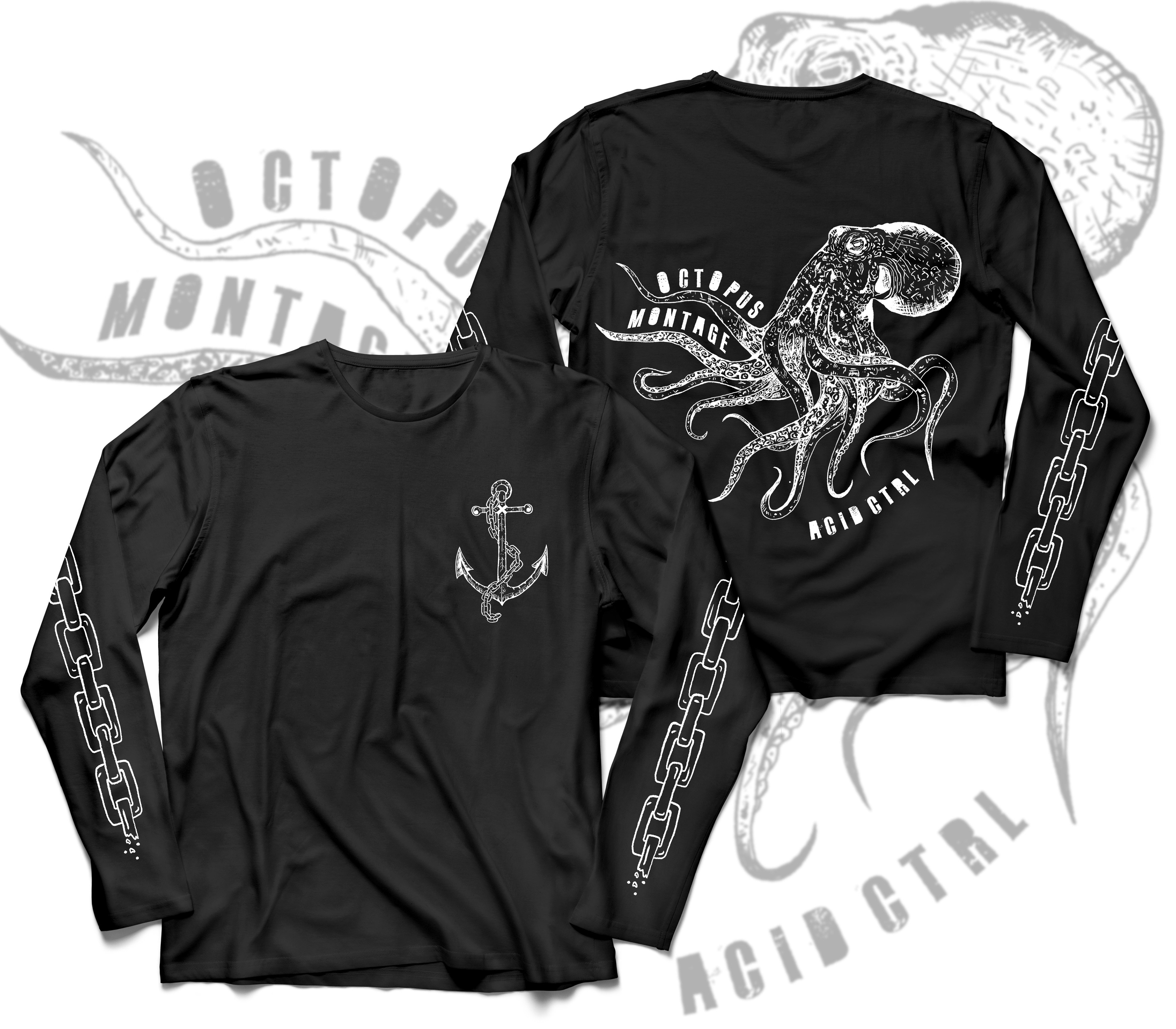 Merchandise for Octopus Montage x ACID CTRL collab