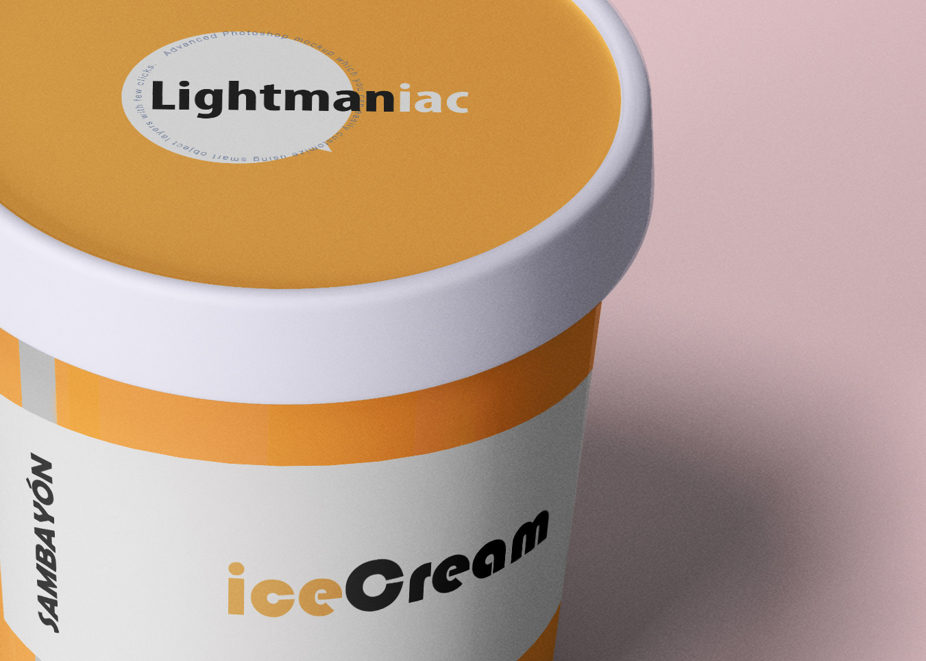 Download Lightmaniac Icecream Pot Mockup PSD Mockup Templates