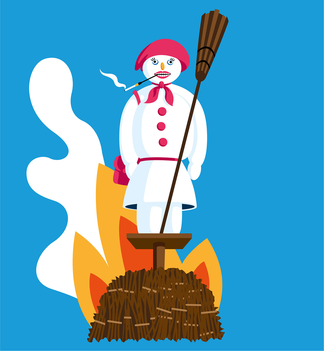 Main illustration of a female "Böögg"