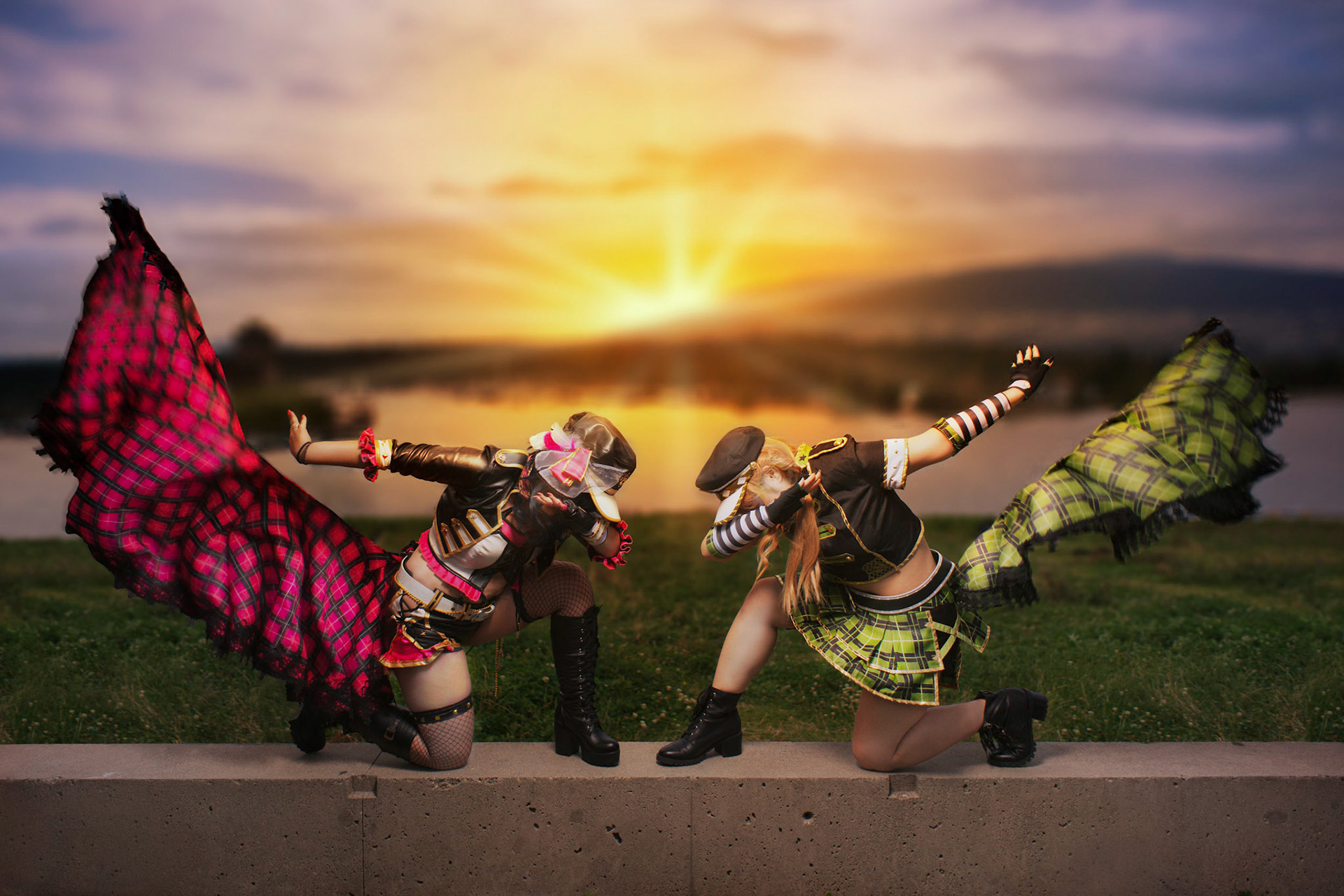 Yoshiko Tsushima and Hanamaru from Love Live! Sunshine!!, punk rock version by @paige_ht and @loviique