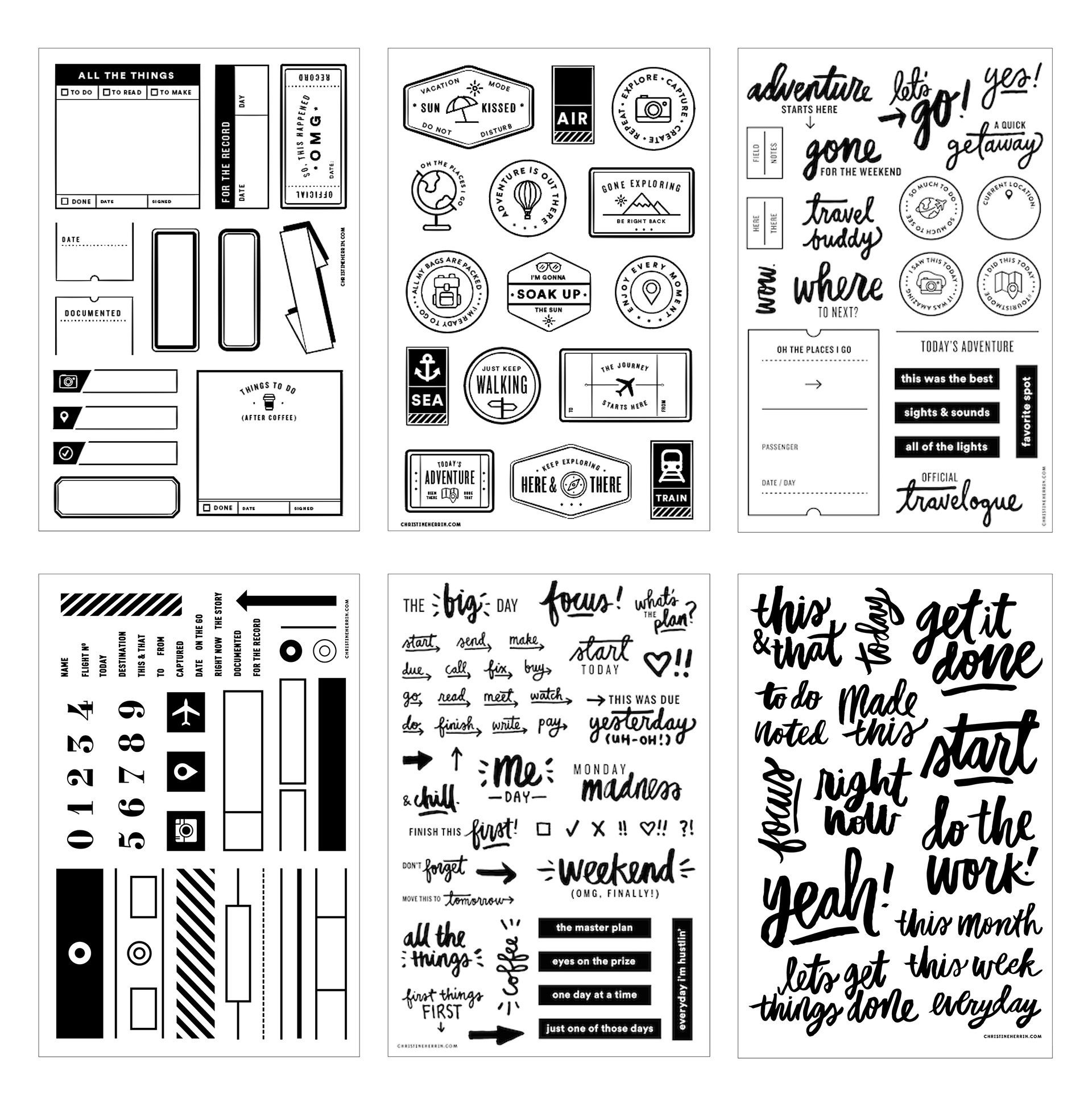 Month By Month Mini - 4x6 Clear Stamp Set by Christine Herrin