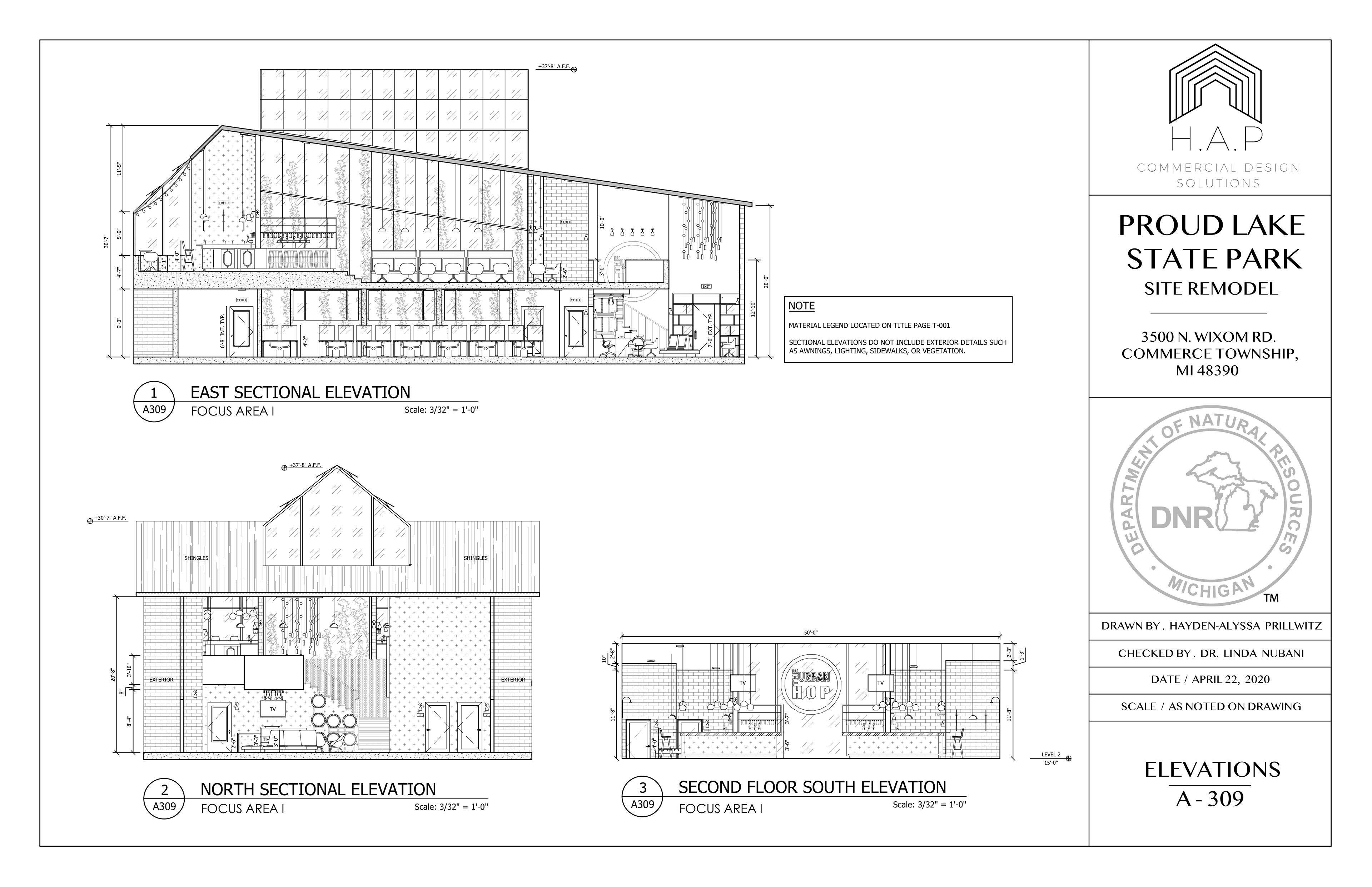 Building 1 - Sectional Elevations