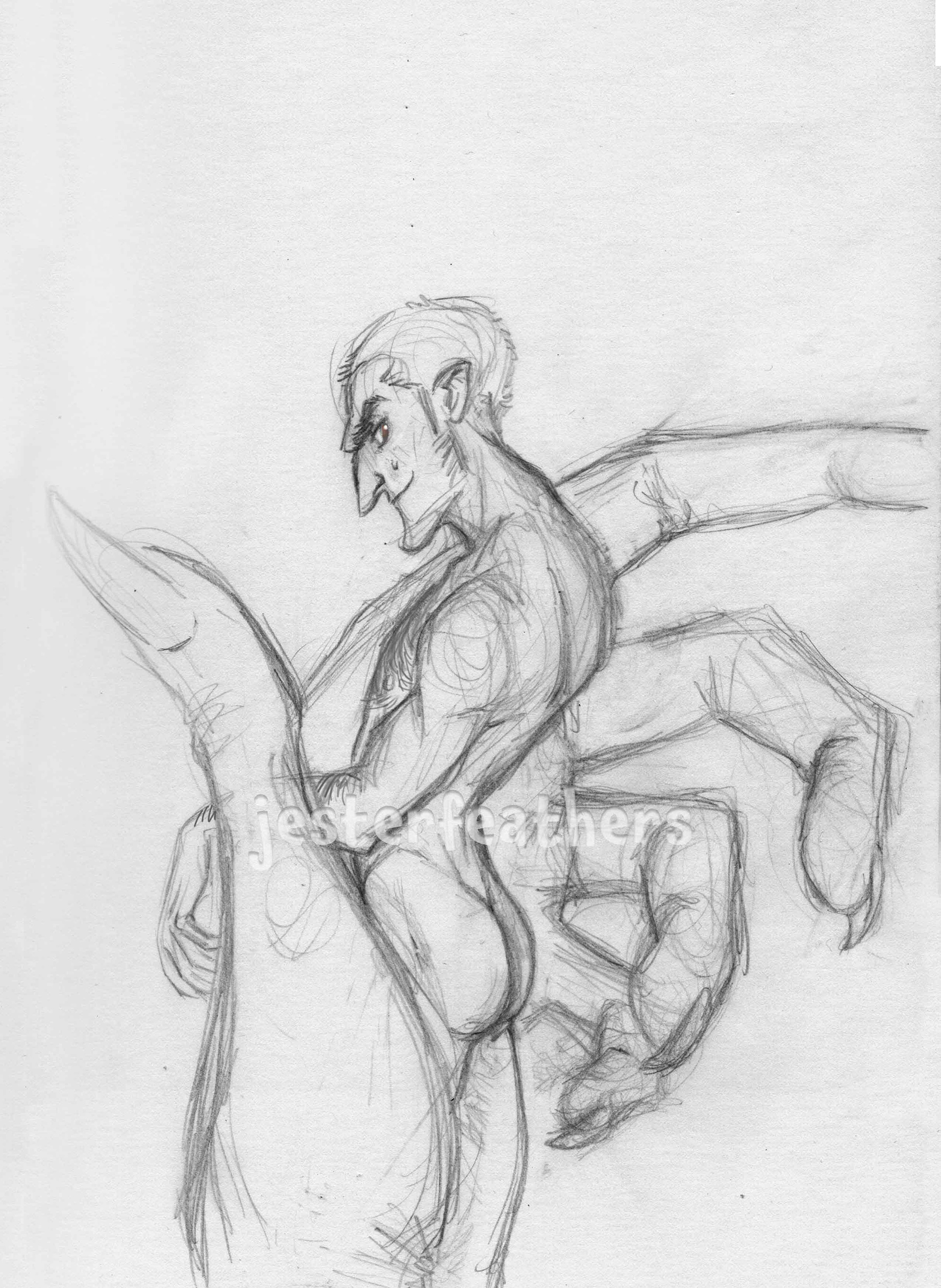 1 sketch full body + 1 sketch headshot (partial character)