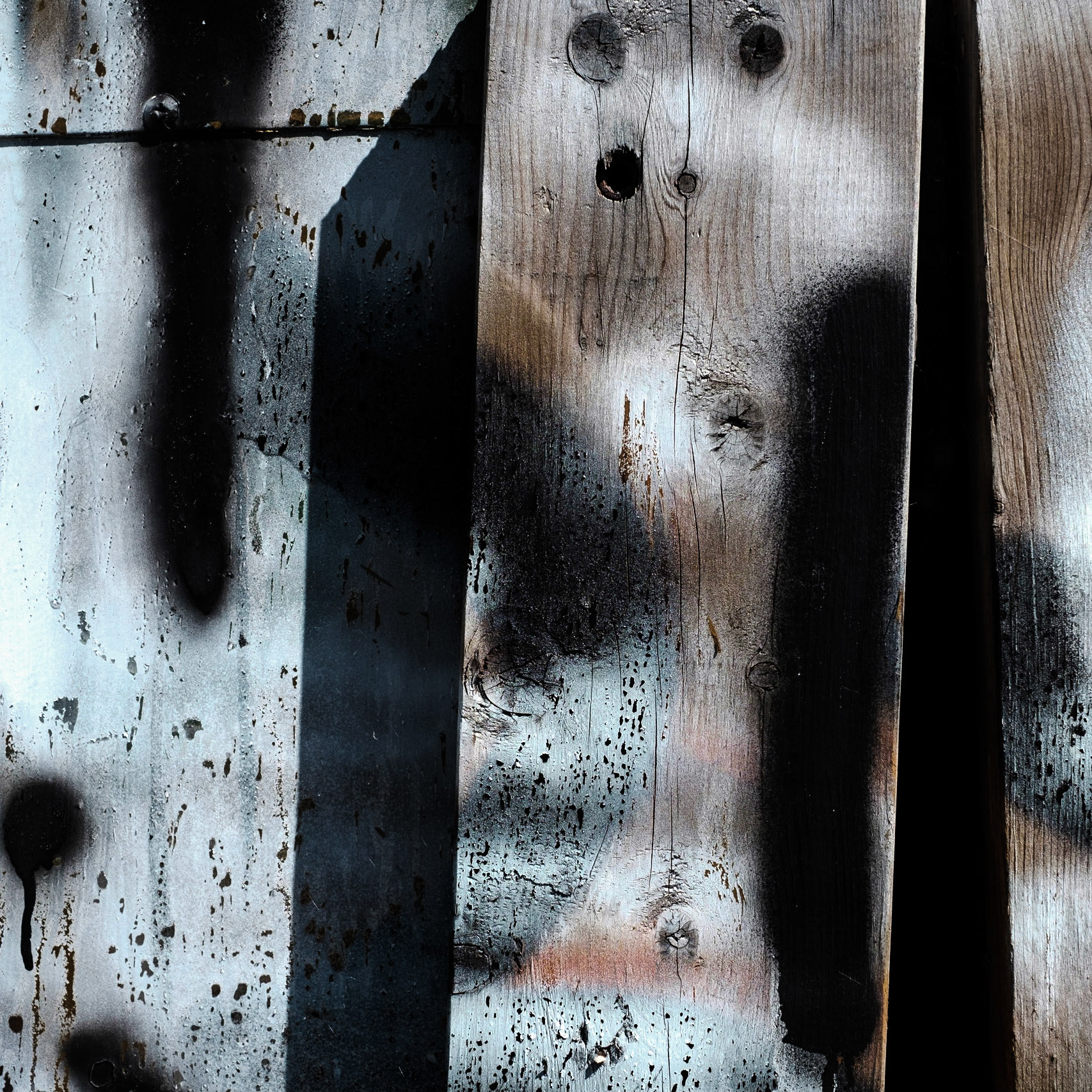 Fence with traces of graffiti