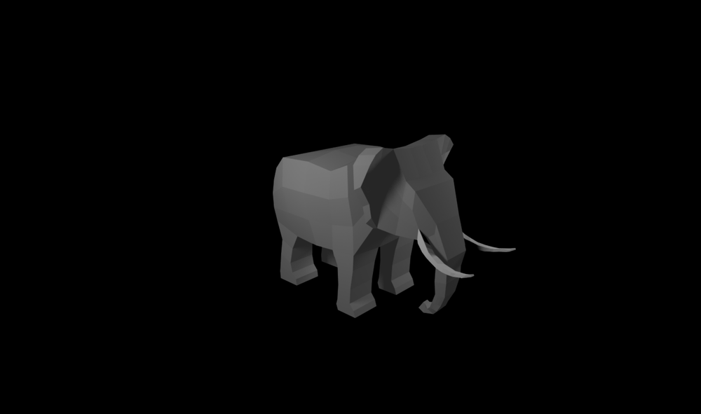 Low poly elephant modeled in Maya for Game