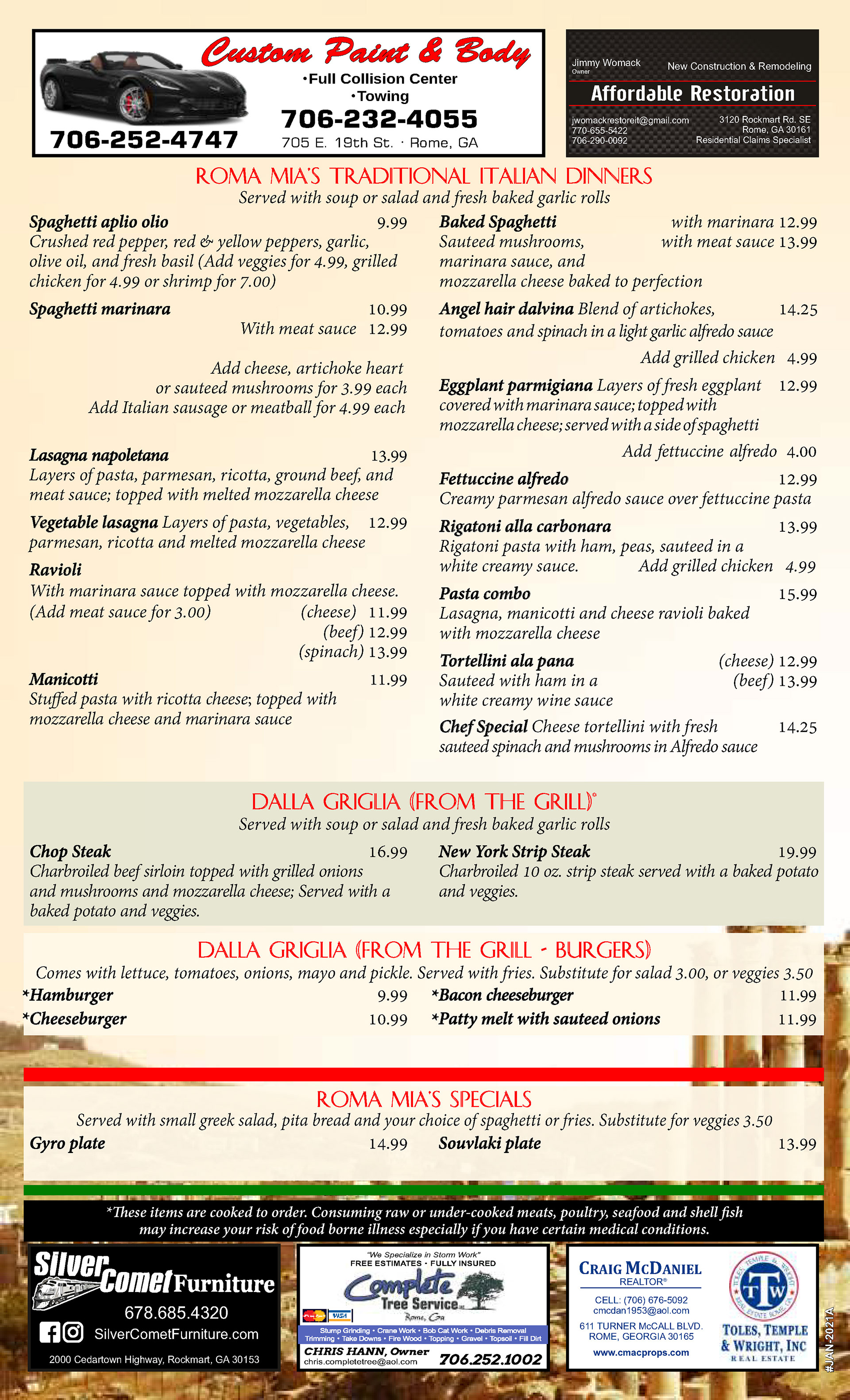 Roma Mia - MENU
