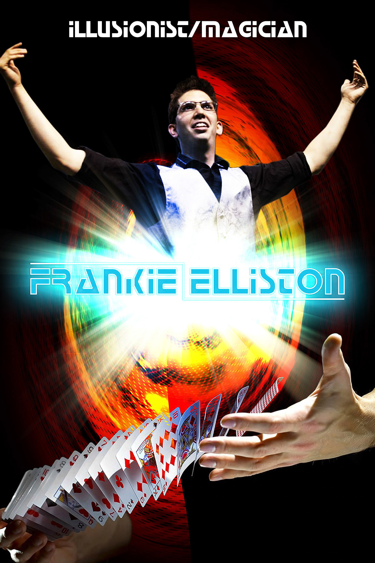 18"x24" poster design for magician Frankie Elliston.