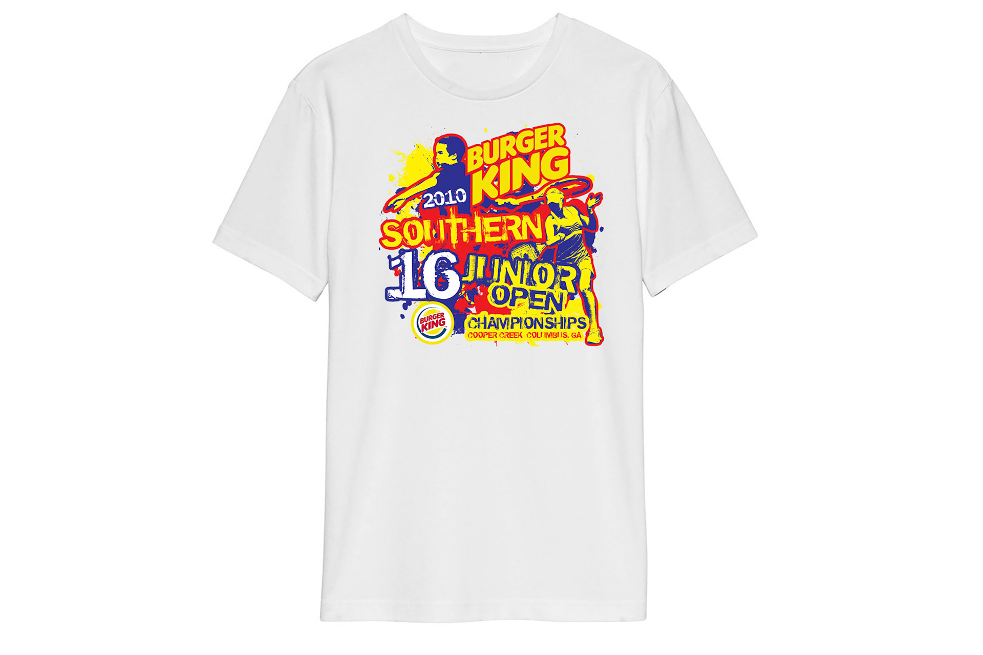 Burger King Southern 16 Junior Open used for t-shirts and event banners.