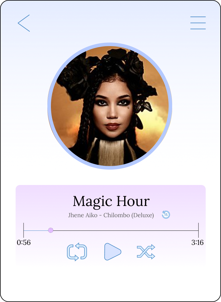 Interface for a music player.