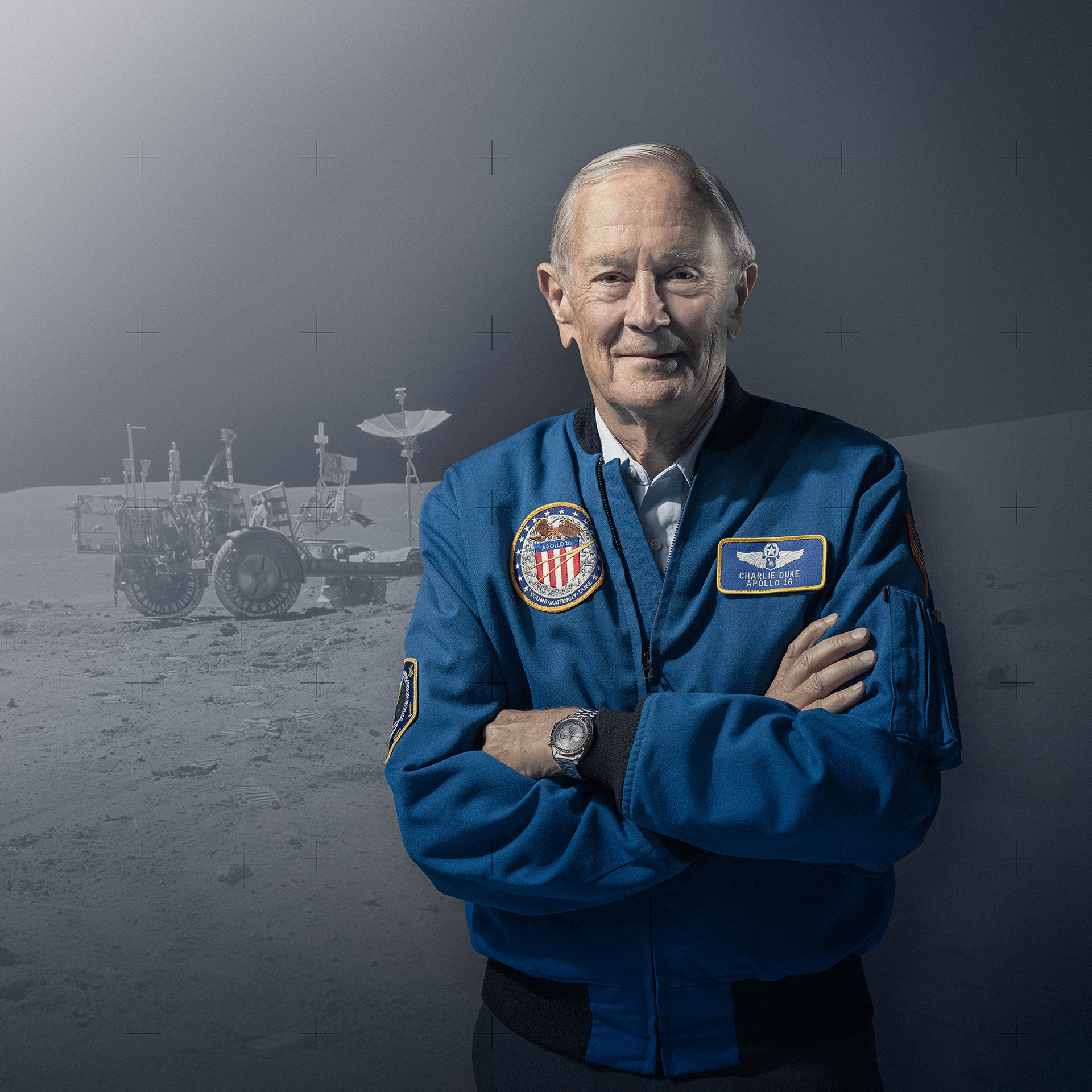 Charles Duke (Apollo 16) portraitiert von Scanderbeg Sauer. Erschienen in The Telegraph (UK)