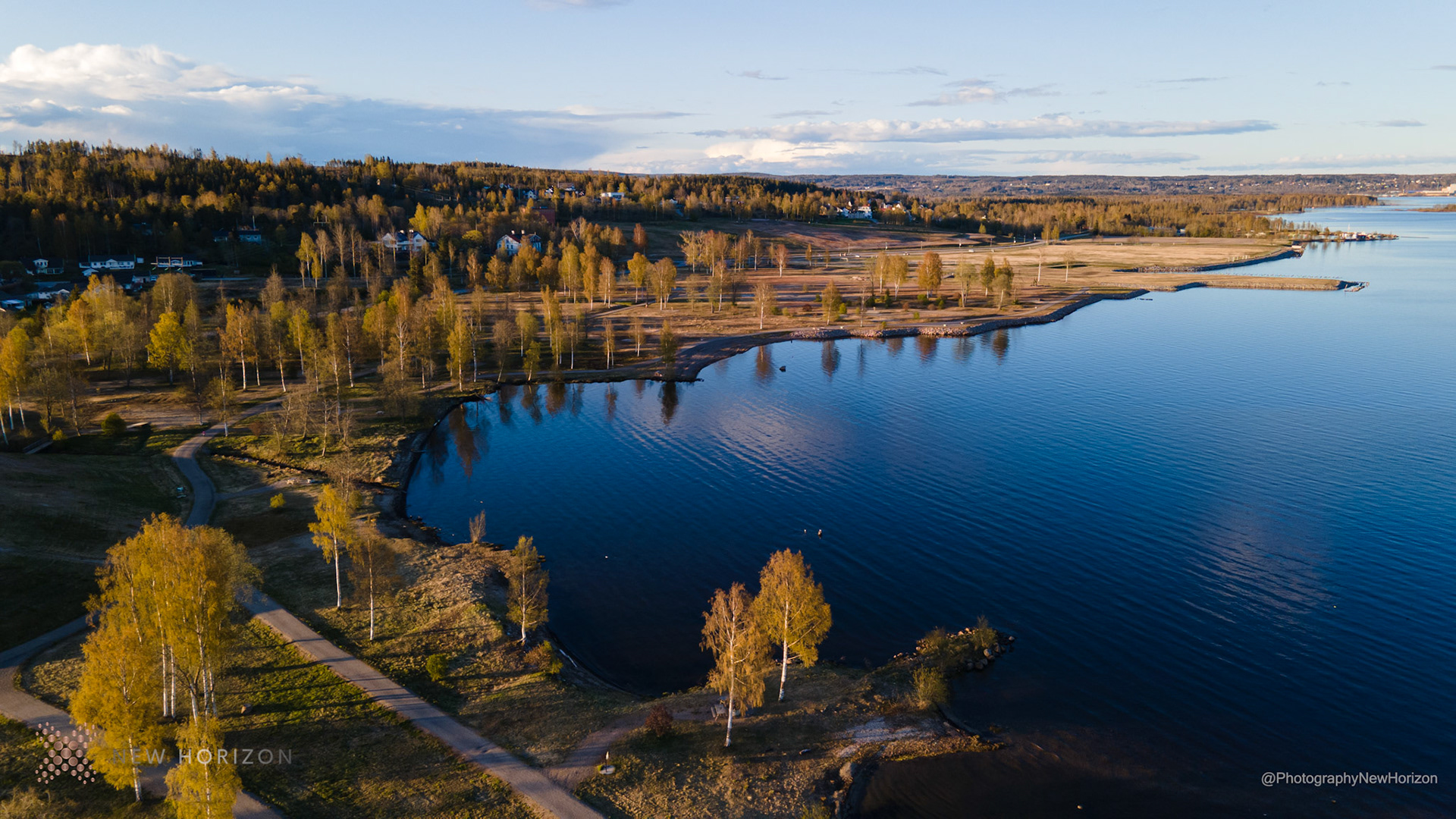 The calm sea along the park | Timrå, Sweden
