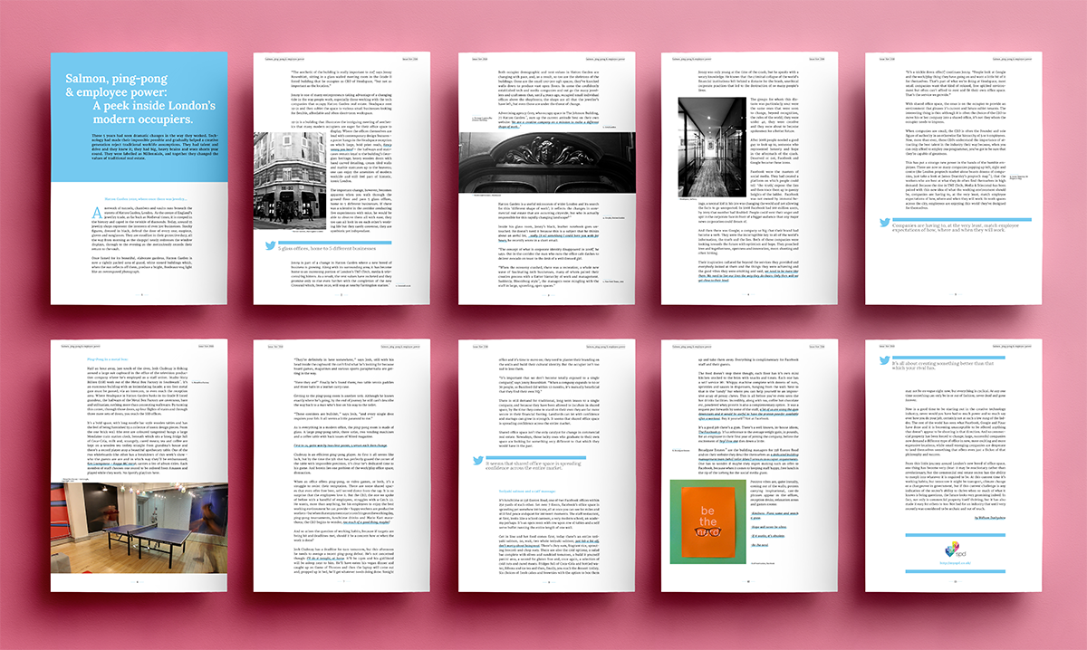 Layout examples of the interactive branded PDF booklet.