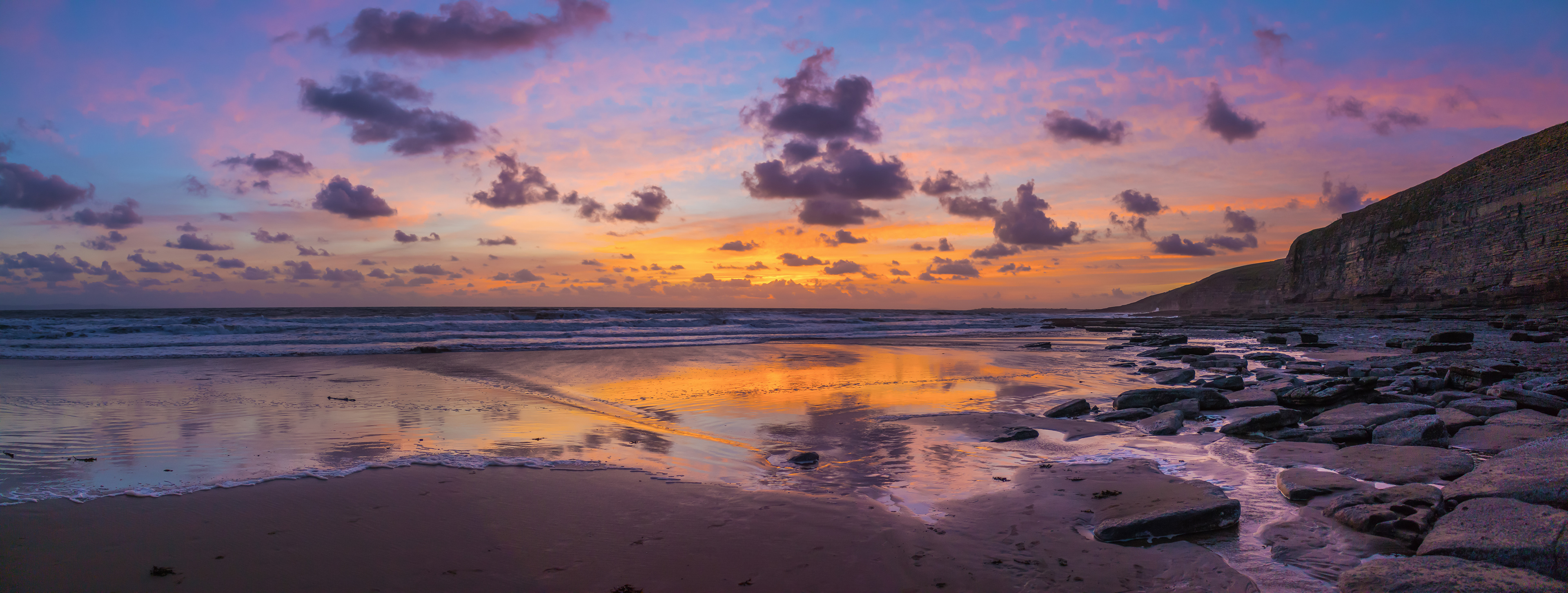 Southerndown Sandy Reflections Panorama