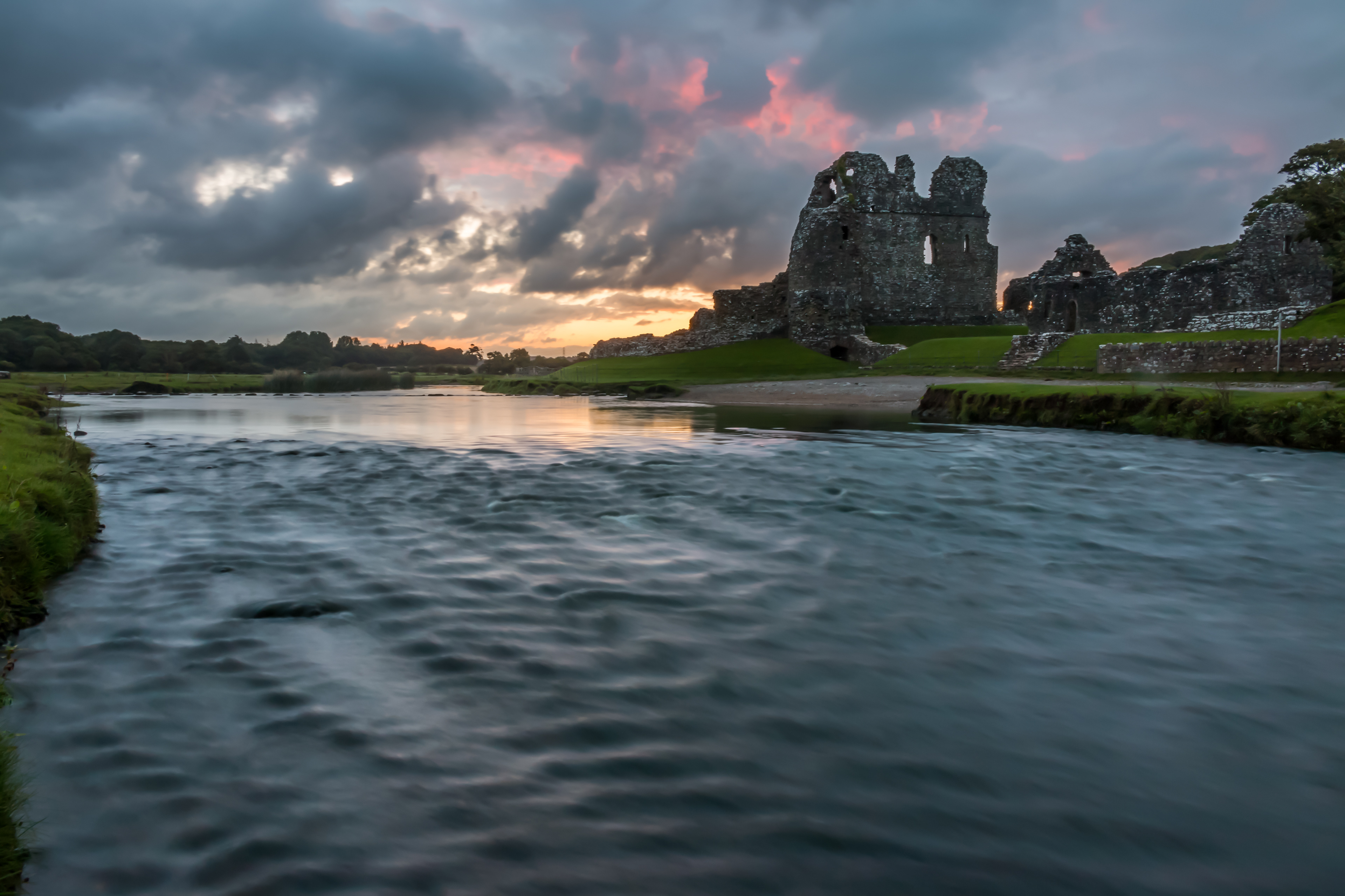 Ogmore Castle and River Sunrise