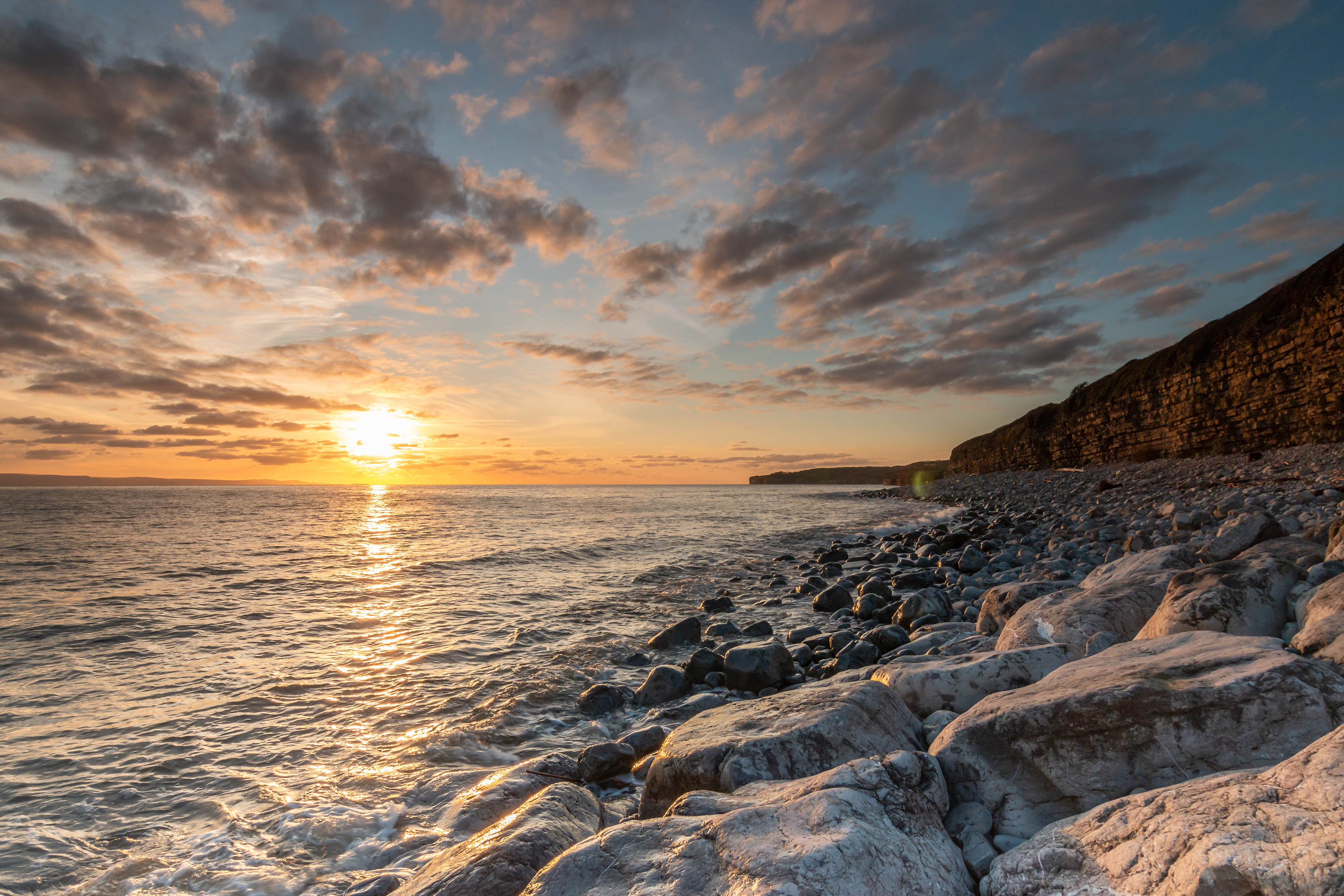 Llantwit Rock Armour Sunset