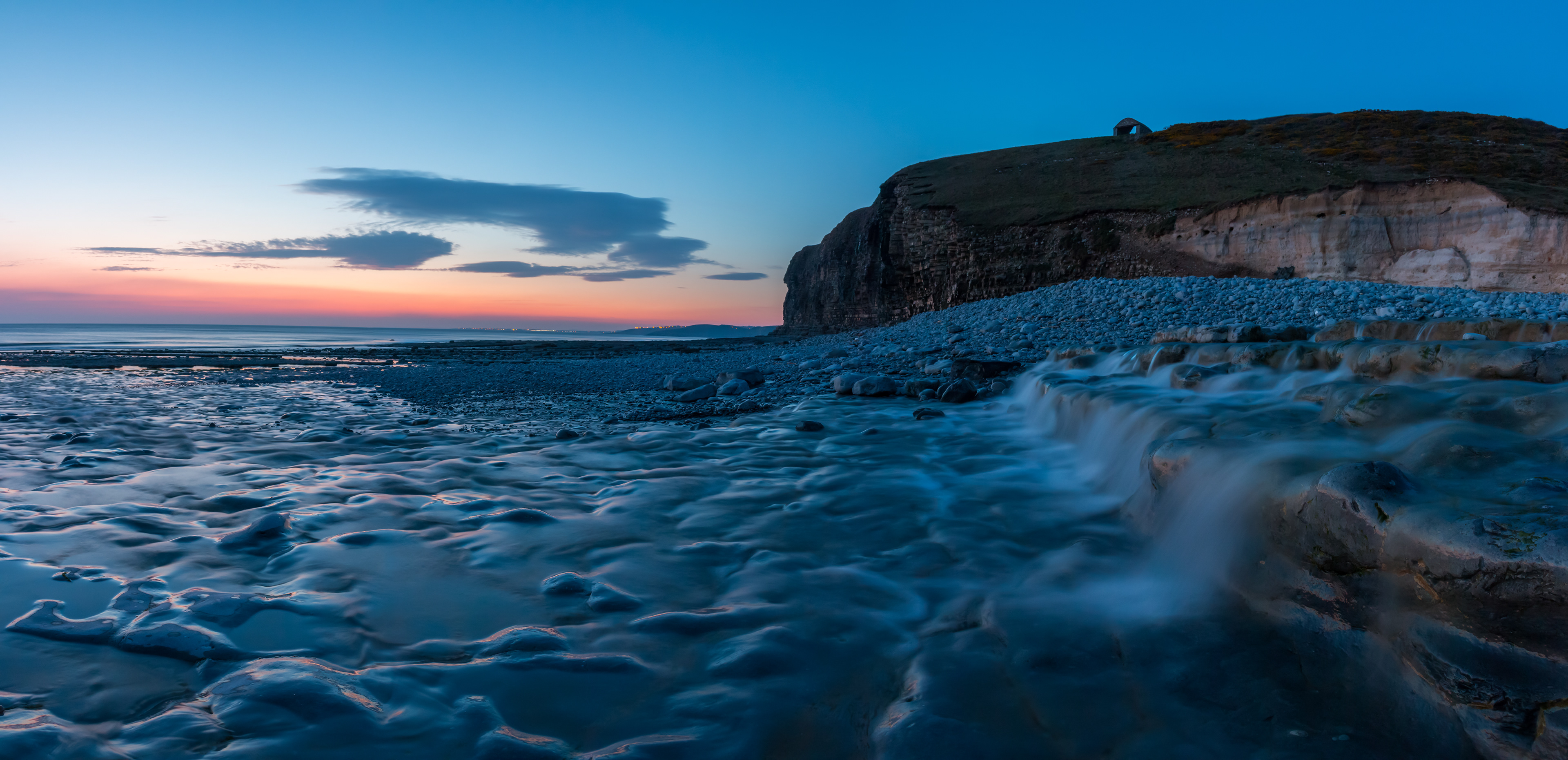Monknash Stream Panorama Sunset