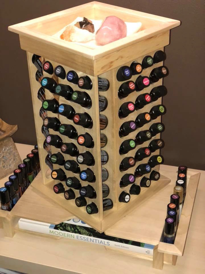 Braxby's Woodwork Spinning Essential Oil Display Racks