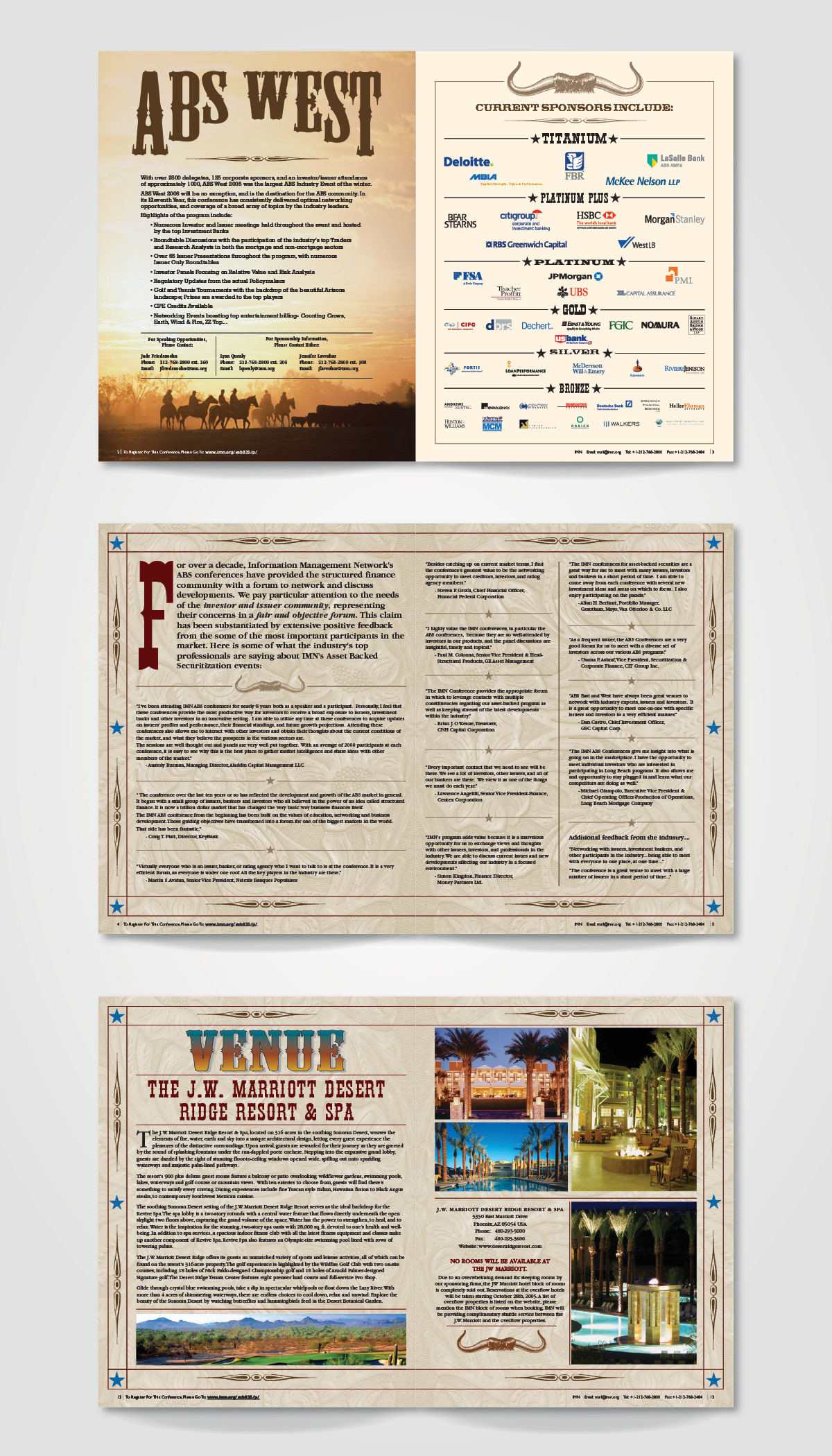 ABS West™ direct mail brochure, IMN, Information Management Network