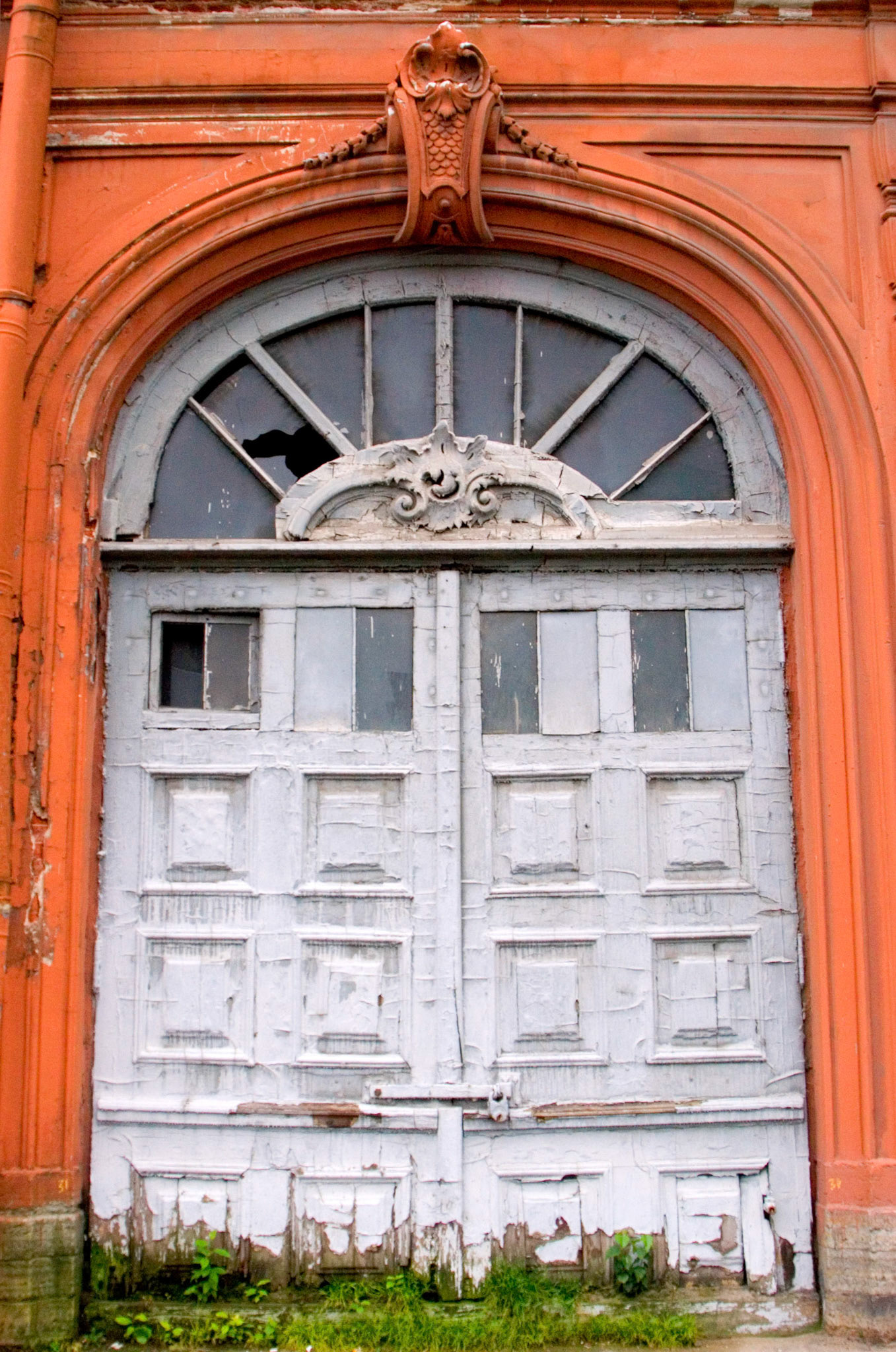 A door on the old royal stables in St. Petersburg, Russia.