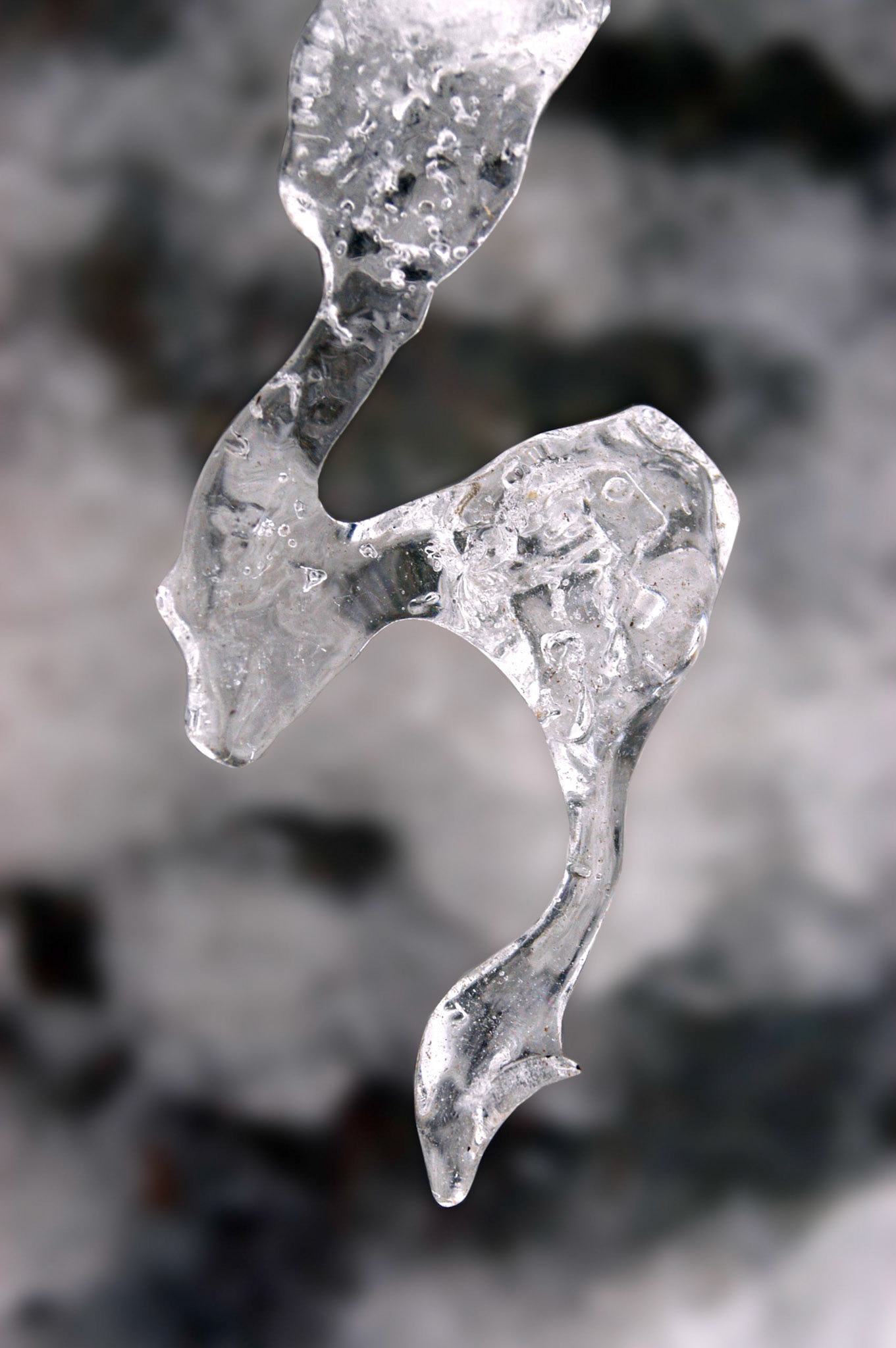 Unusually shaped ice formations in the fountain of the FDR memorial in Washington DC.