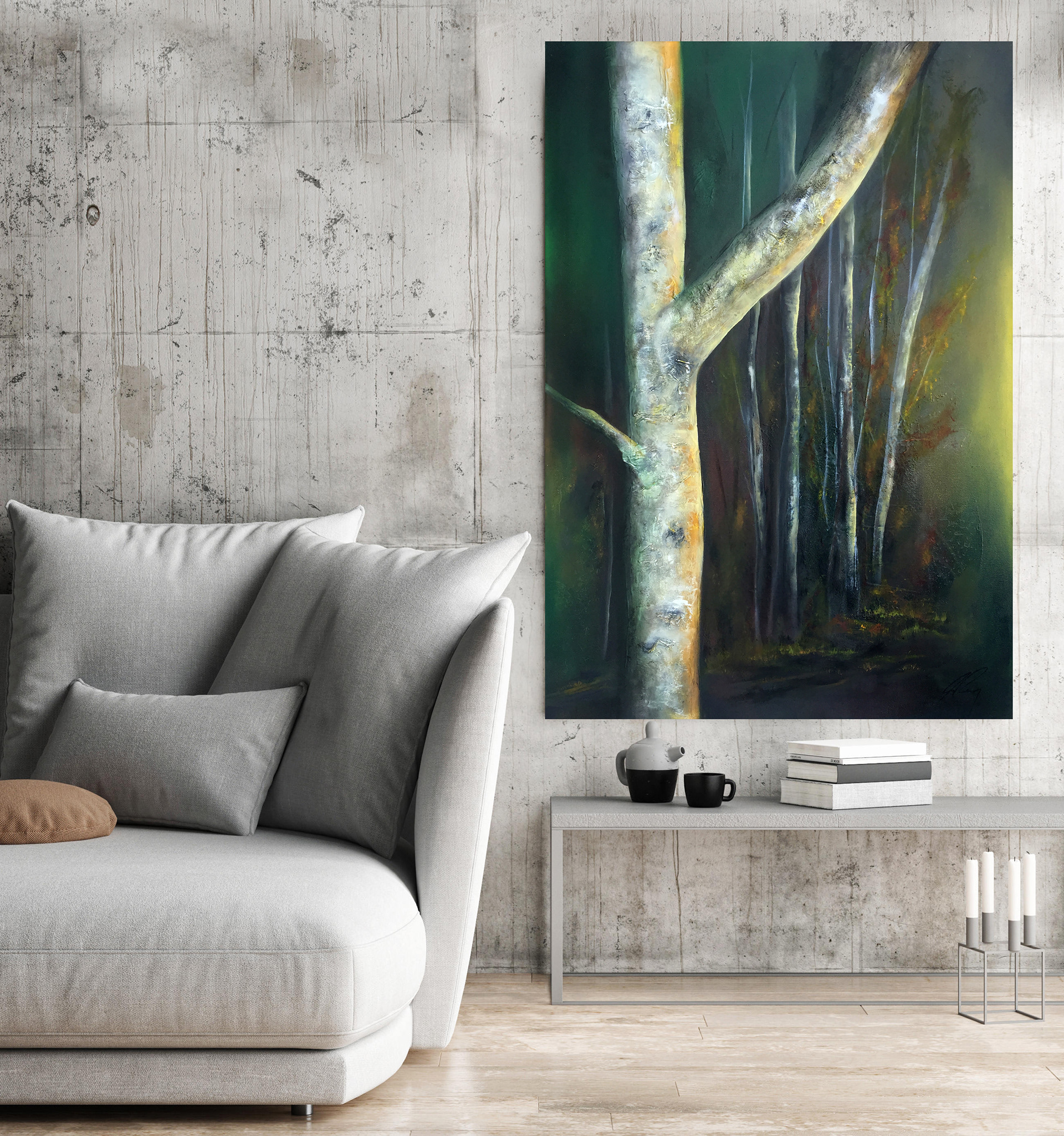 Let There Be More Light. Abstract, textured oil painting by James Rooney. 65cm x 90cm