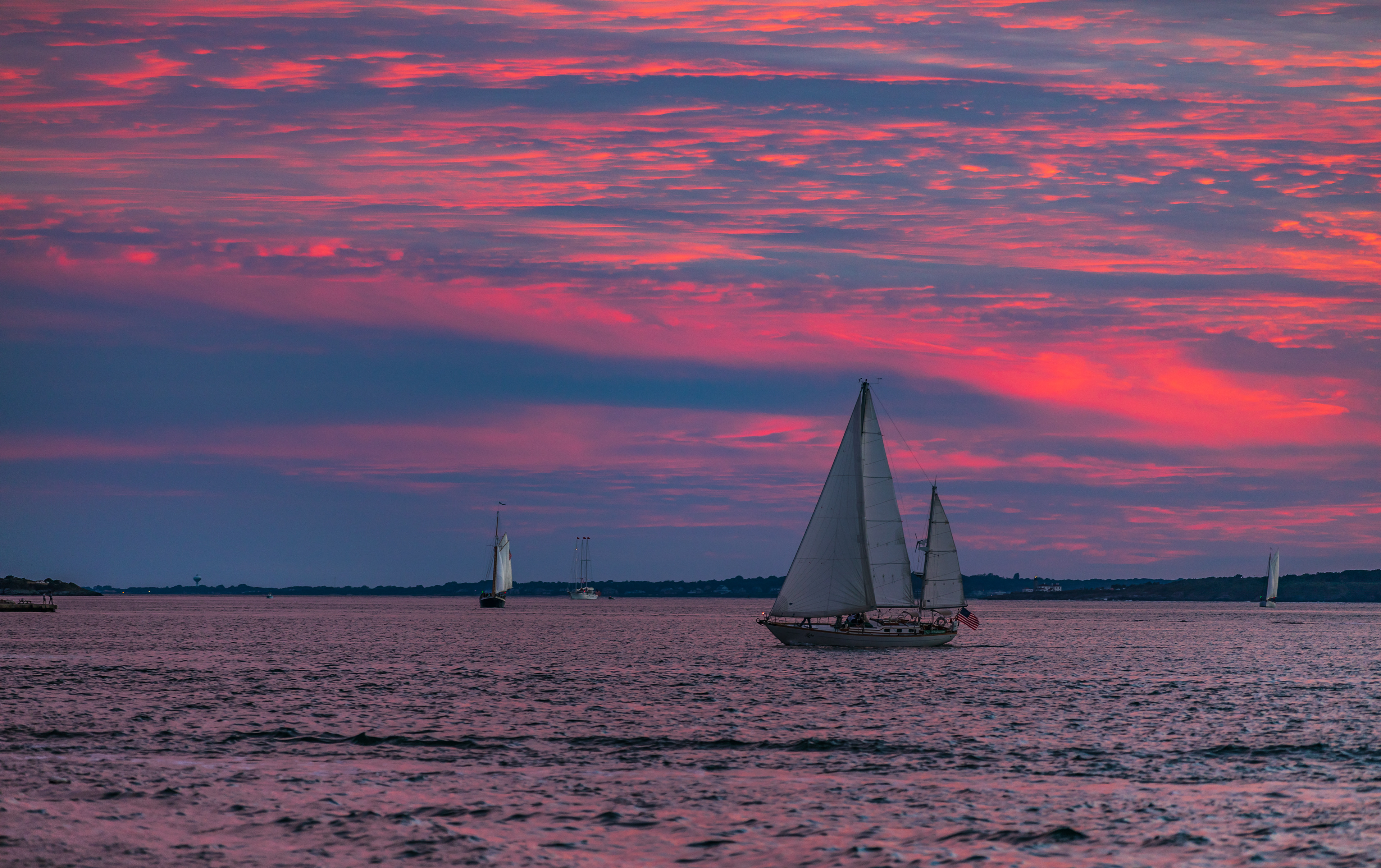 Red Skies at Night in Newport RI, Aug 31 2020