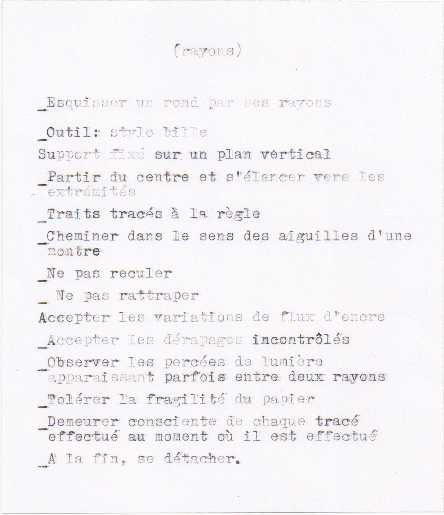 Protocole pour Rayons