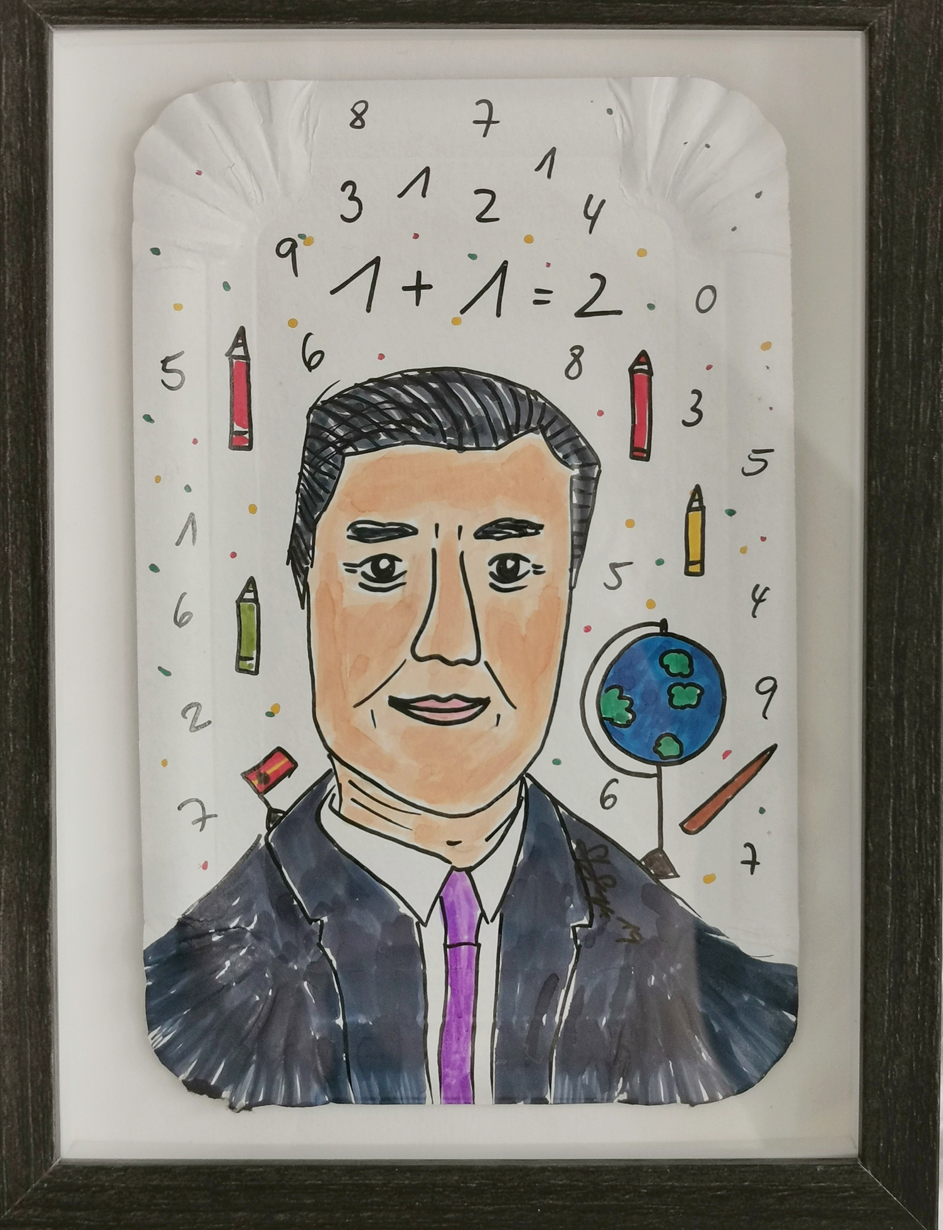 PEDRO SANCHEZ SPANIEN | 20 x 15 cm | Tusche auf Pappteller im Holzrahmen mit Plexiglas | 2018