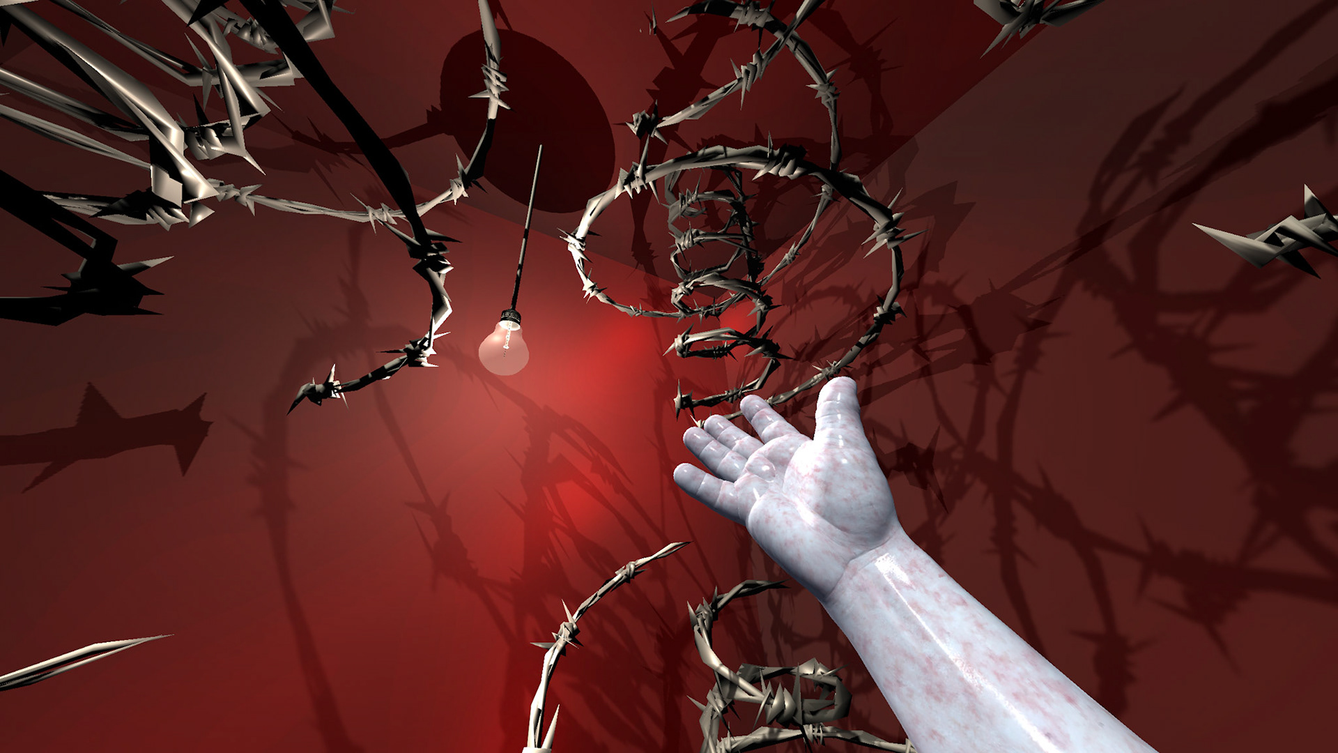 VR scene of a participant's hand, CRPS stimulation 3 (Image credit: Dr Andrew Burrell)