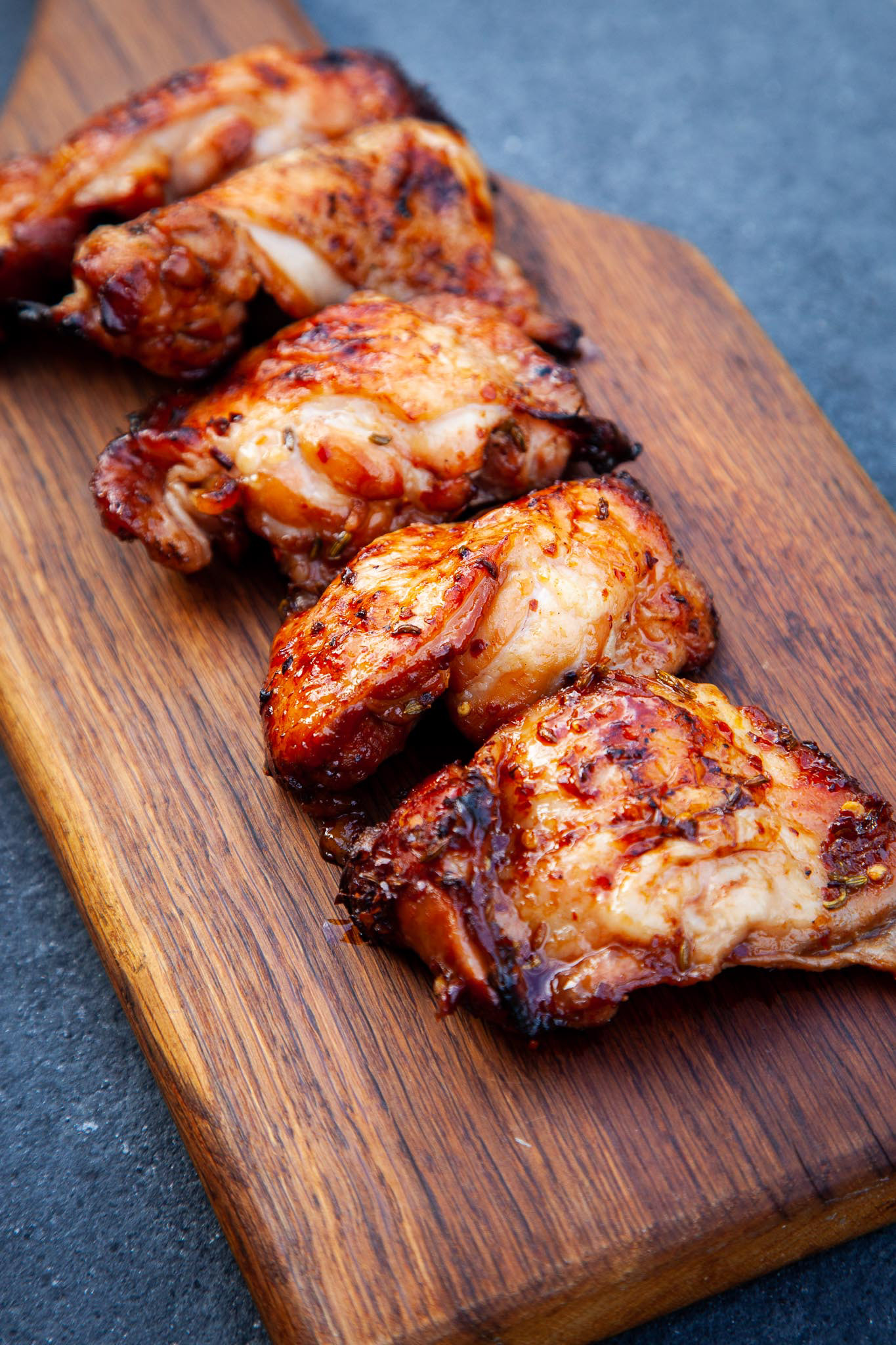 Outdoor Cooking Sesame hoisin Korean BBQ chicken thighs