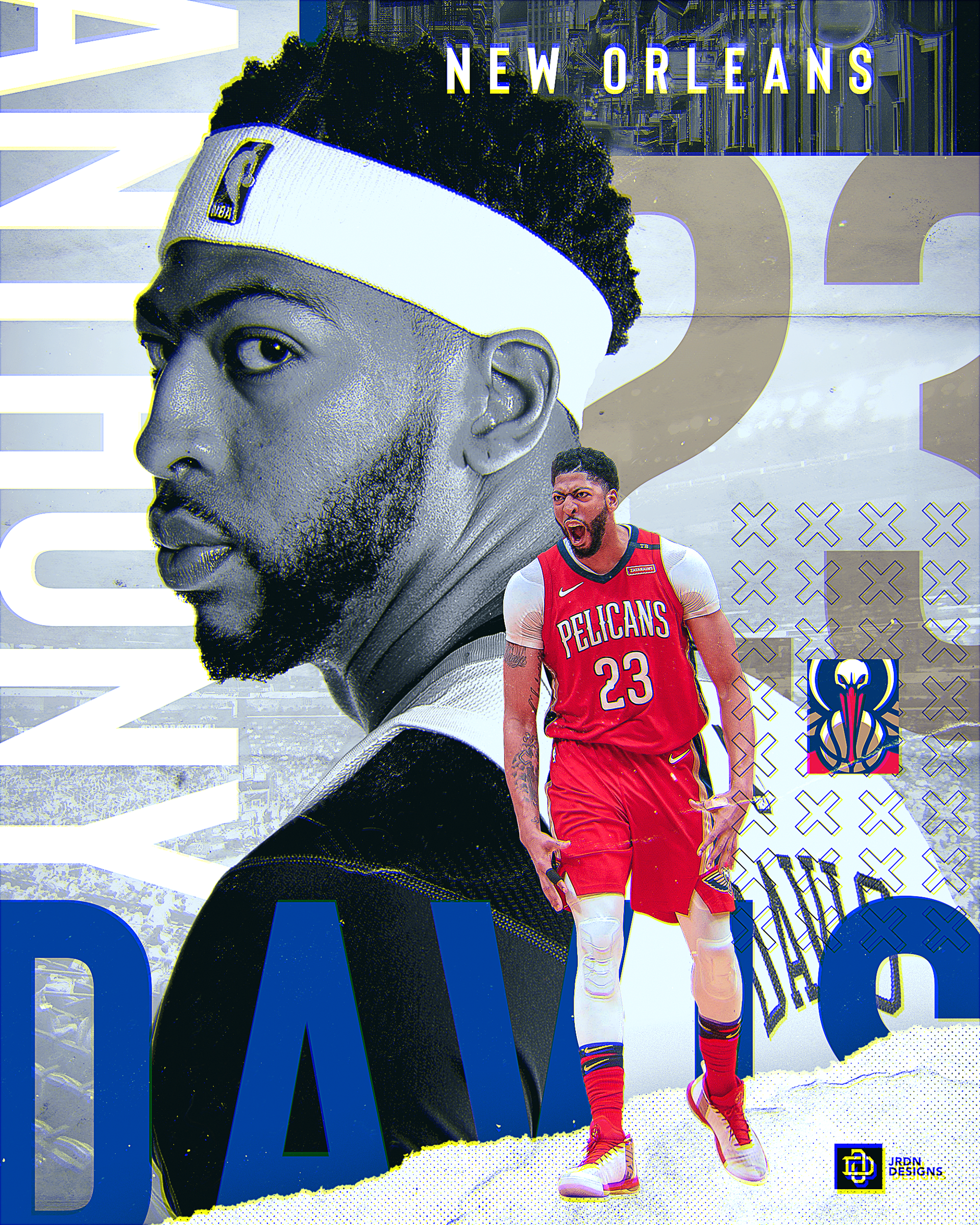 Image Of Anthony Davis New Orleans Pelicans Jersey - New Orleans Pelicans  Jersey, HD Png Download , Transparent Png Image - PNGitem