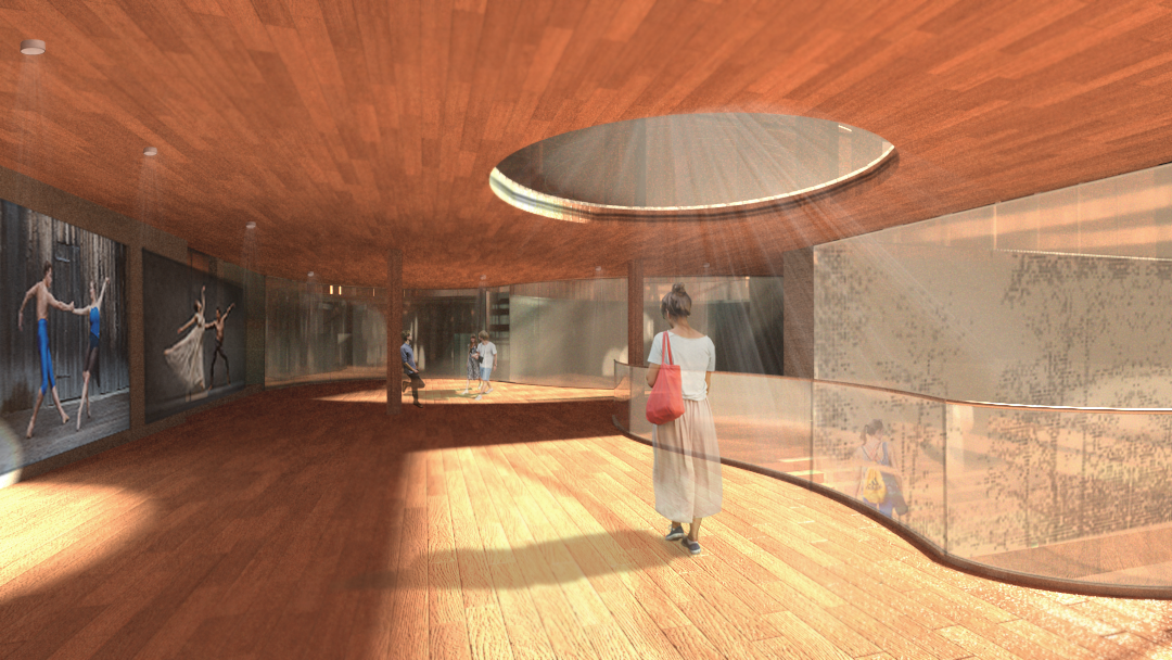 Archive Entrance Stairway Render
