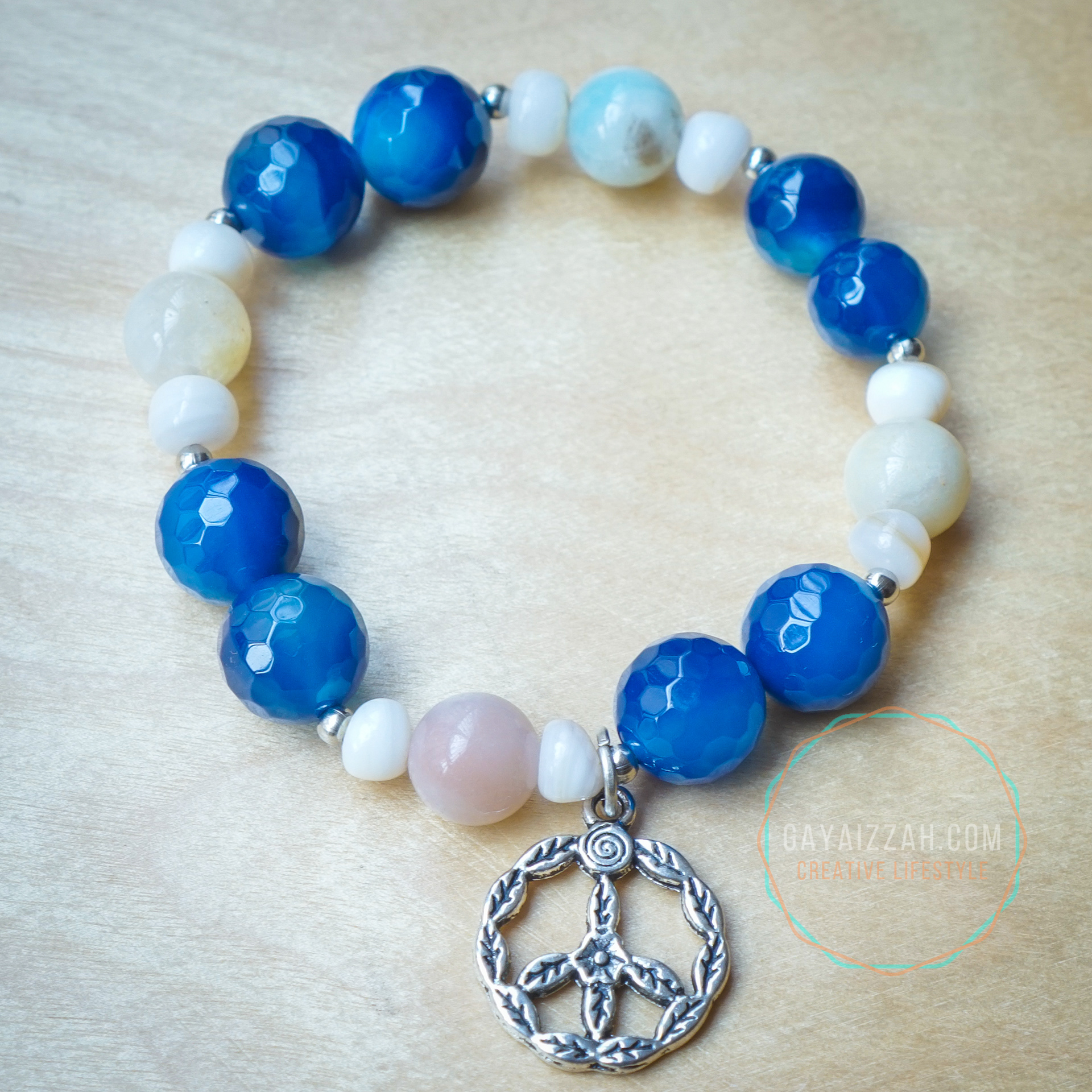 Blue Agate with white corals: rm60