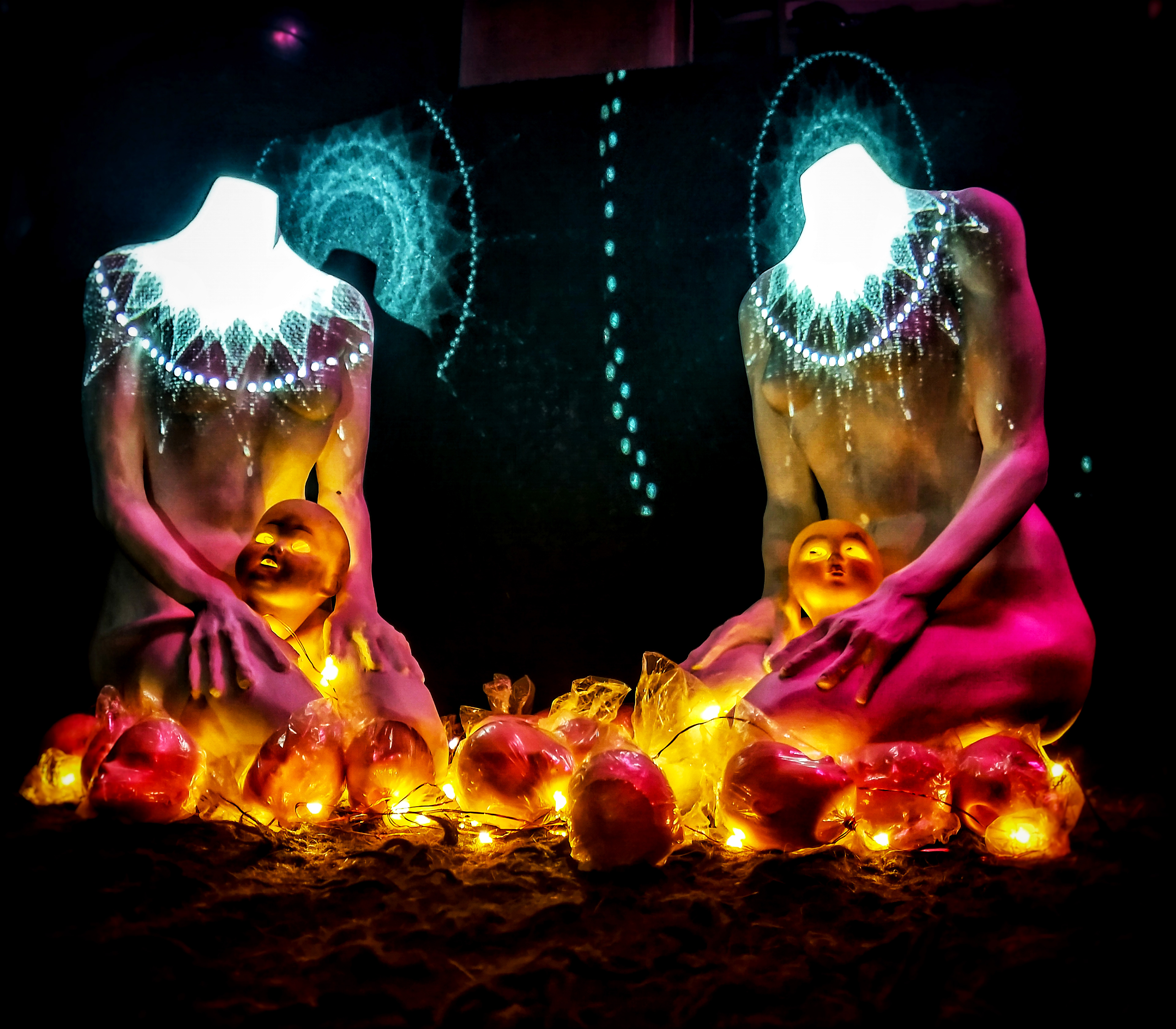 'Two Figures' - Sculpture and Projections