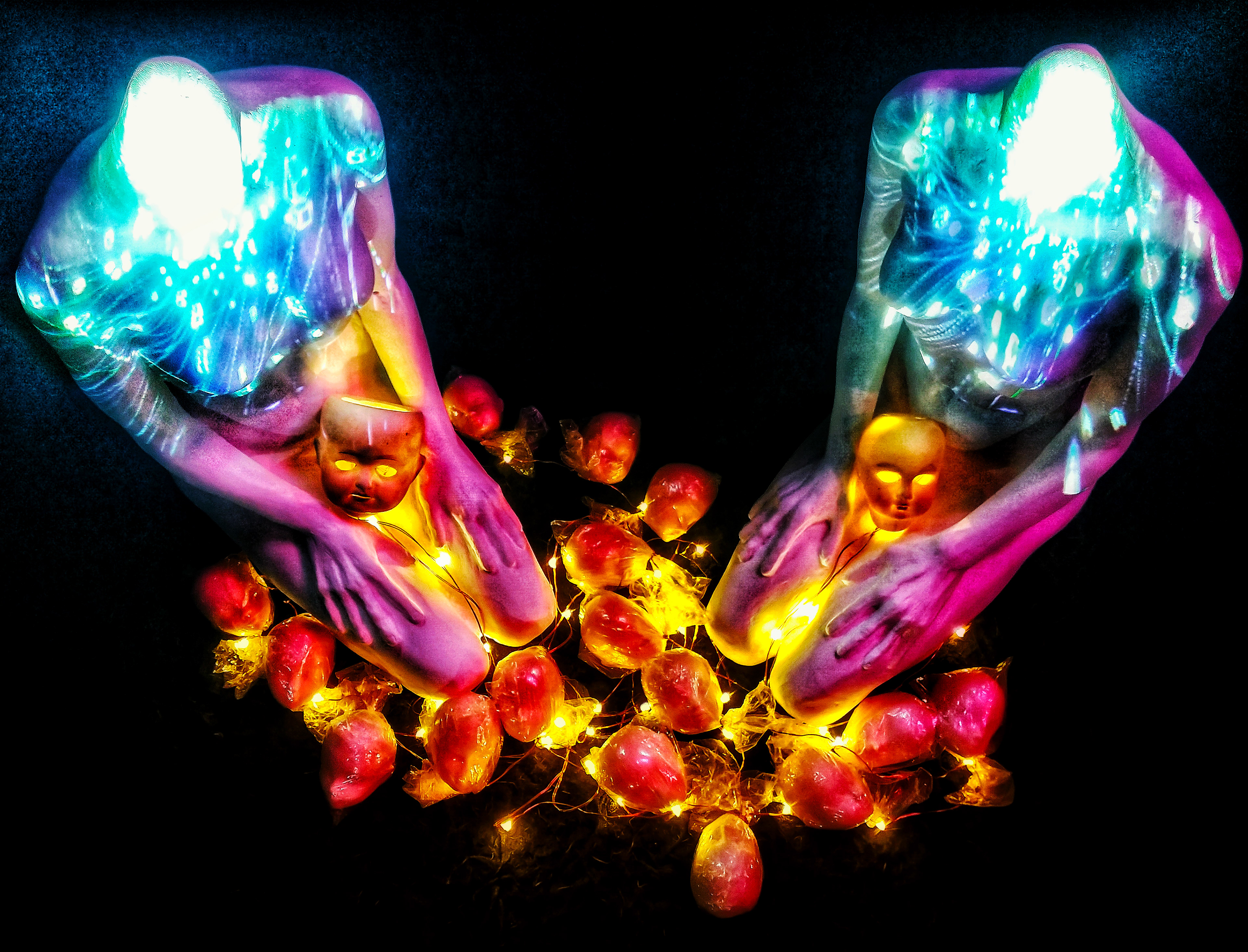 'Two Figures' - Sculpture and Projections