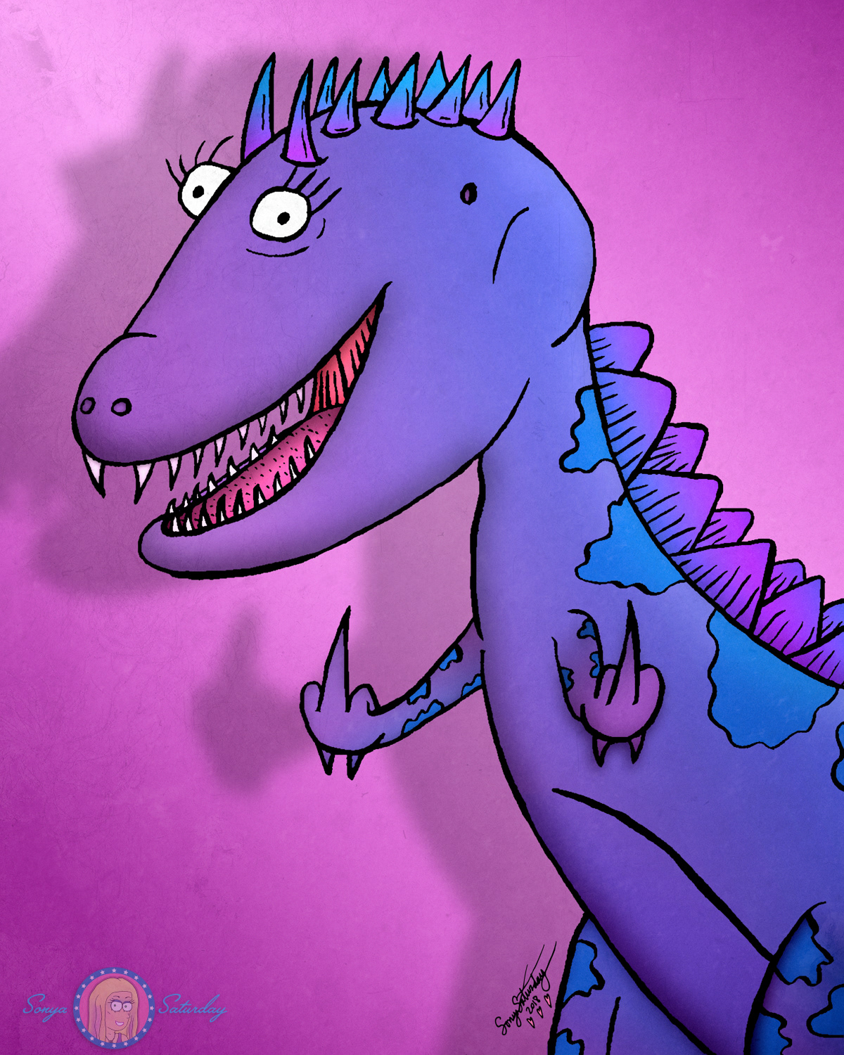 Fukoffasaurus (self-portrait as a dinosaur) (2018)