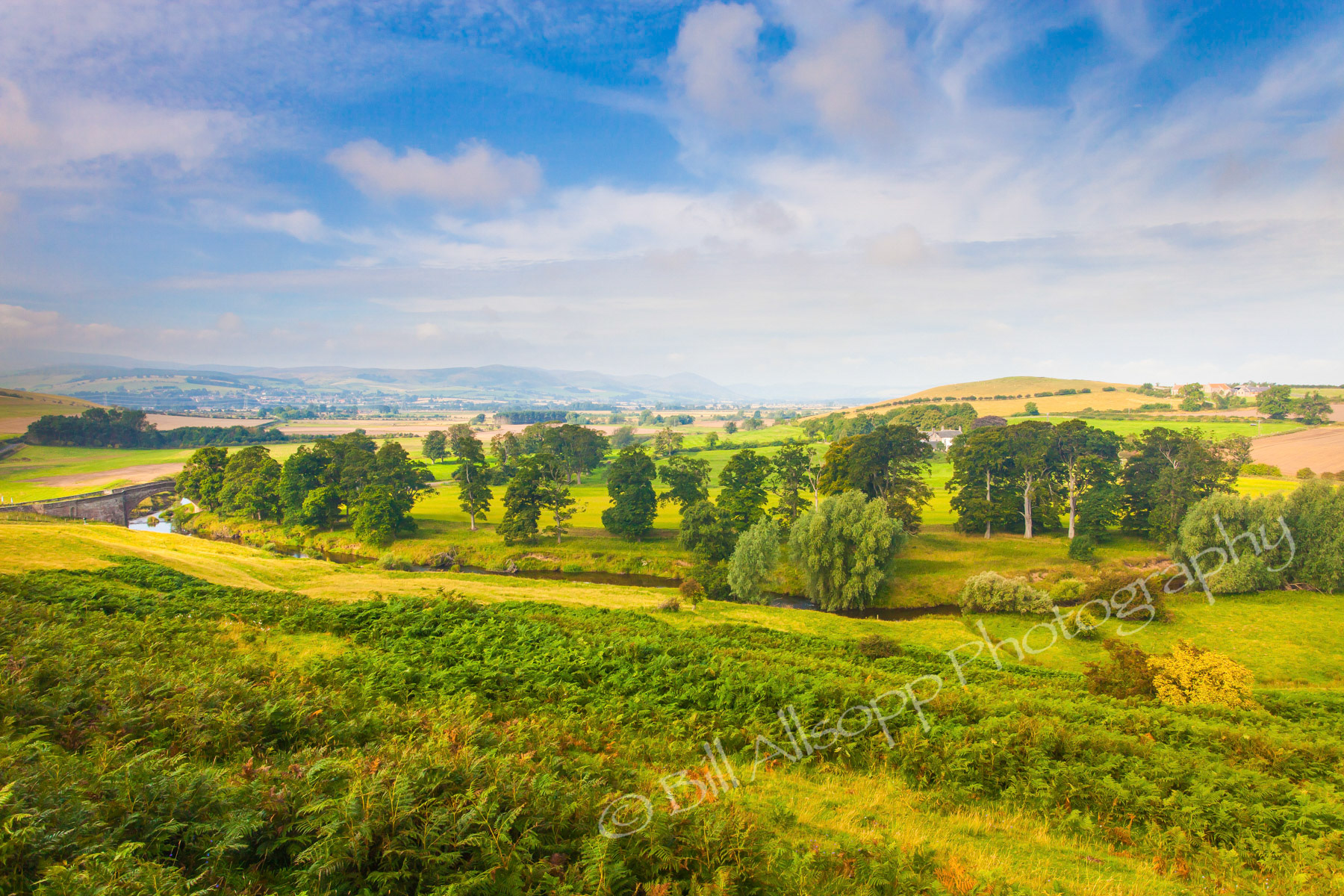 View down to Weetwood bridge, Northumberland.