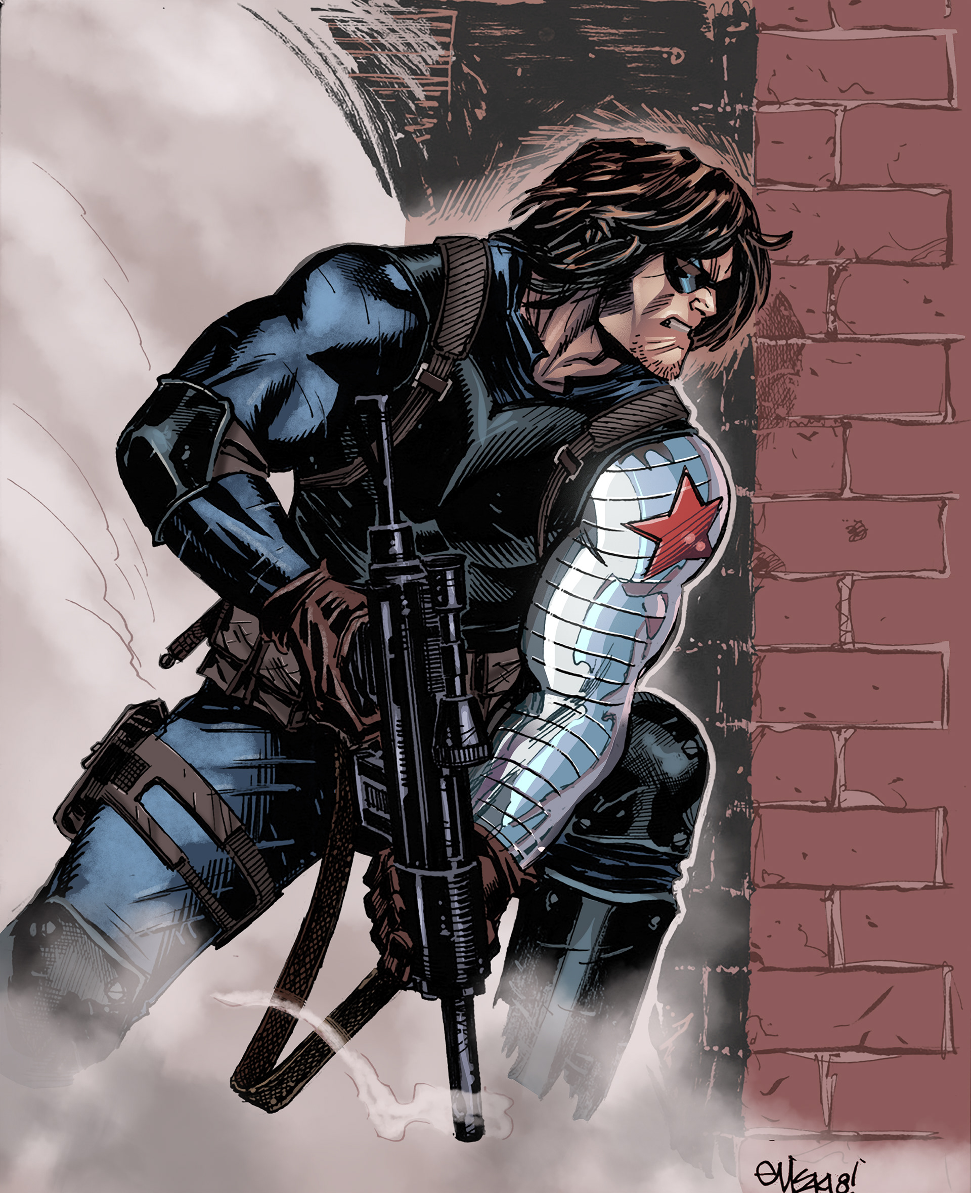 Winter Soldier line art by Ed McGuinness