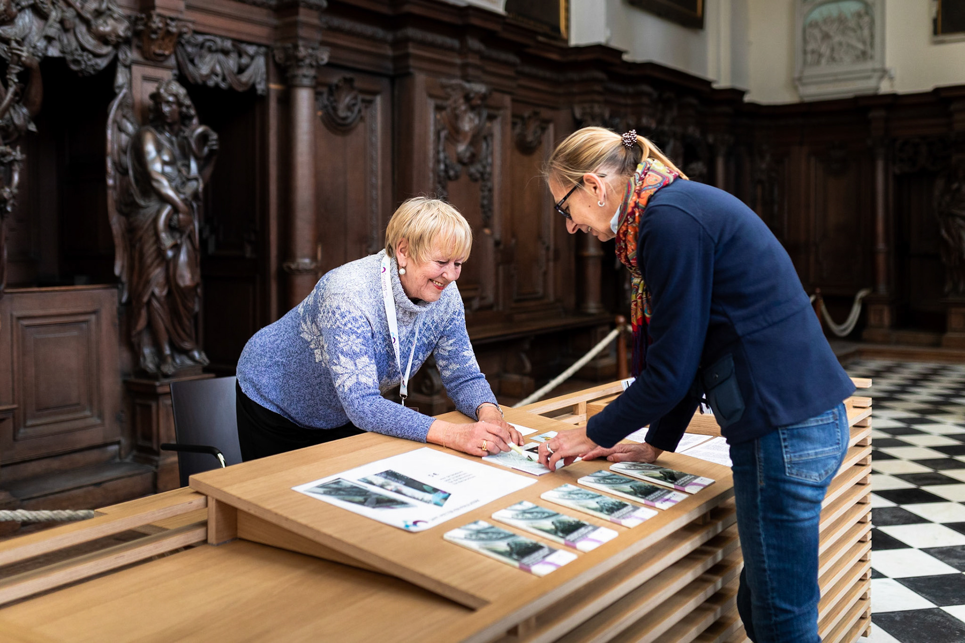 Geregisseerde foto's voor de brochure.