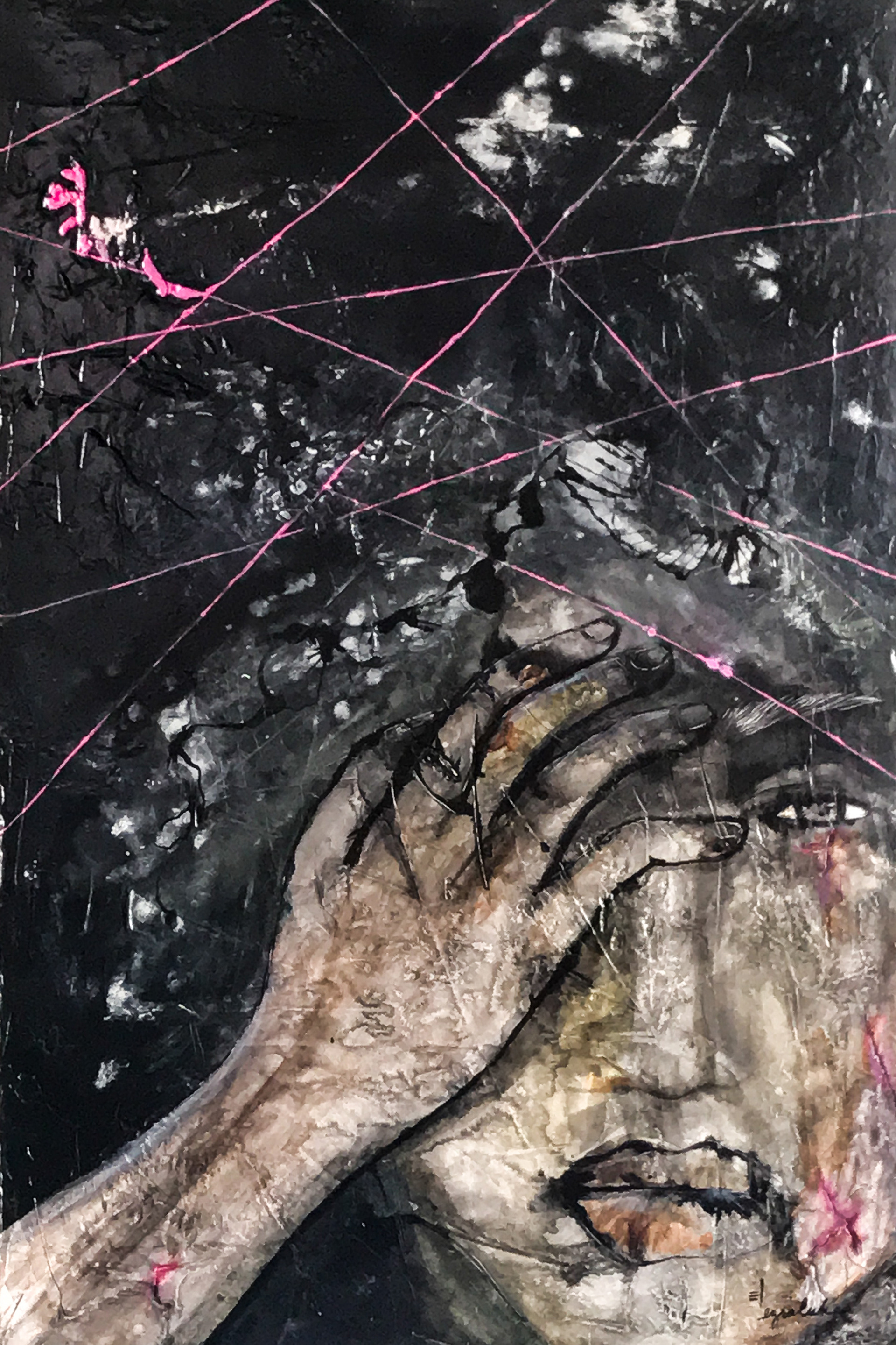 Endless | 24 x 36" | Mixed media on Venetian plaster and canvas. SOLD.