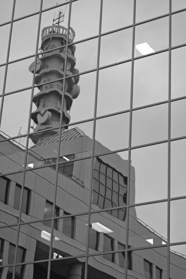 Reflection of the BellAliant Tower, Moncton, NB